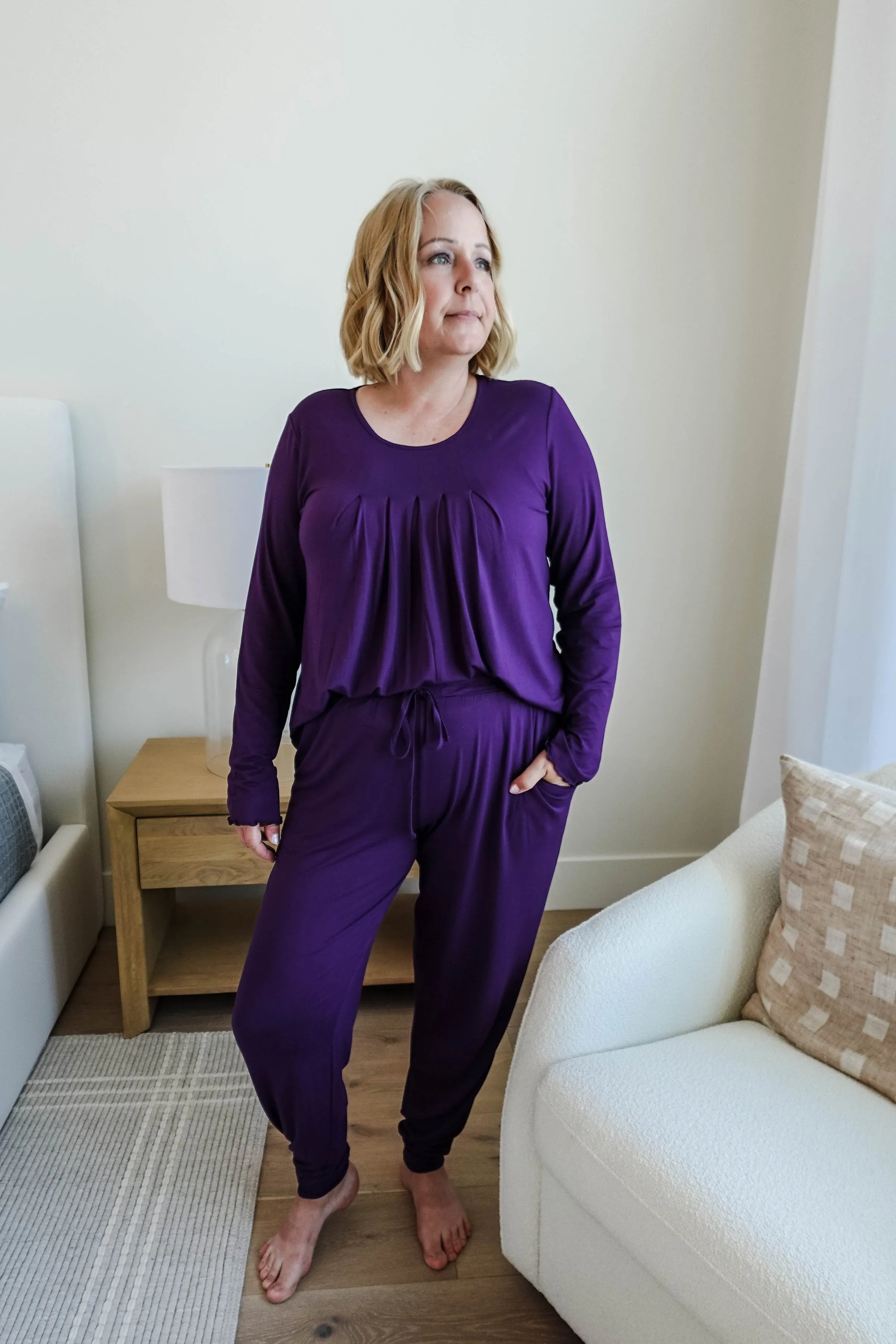 💜 PJ Long Sleeve Flutter Jogger Blackberry 💜