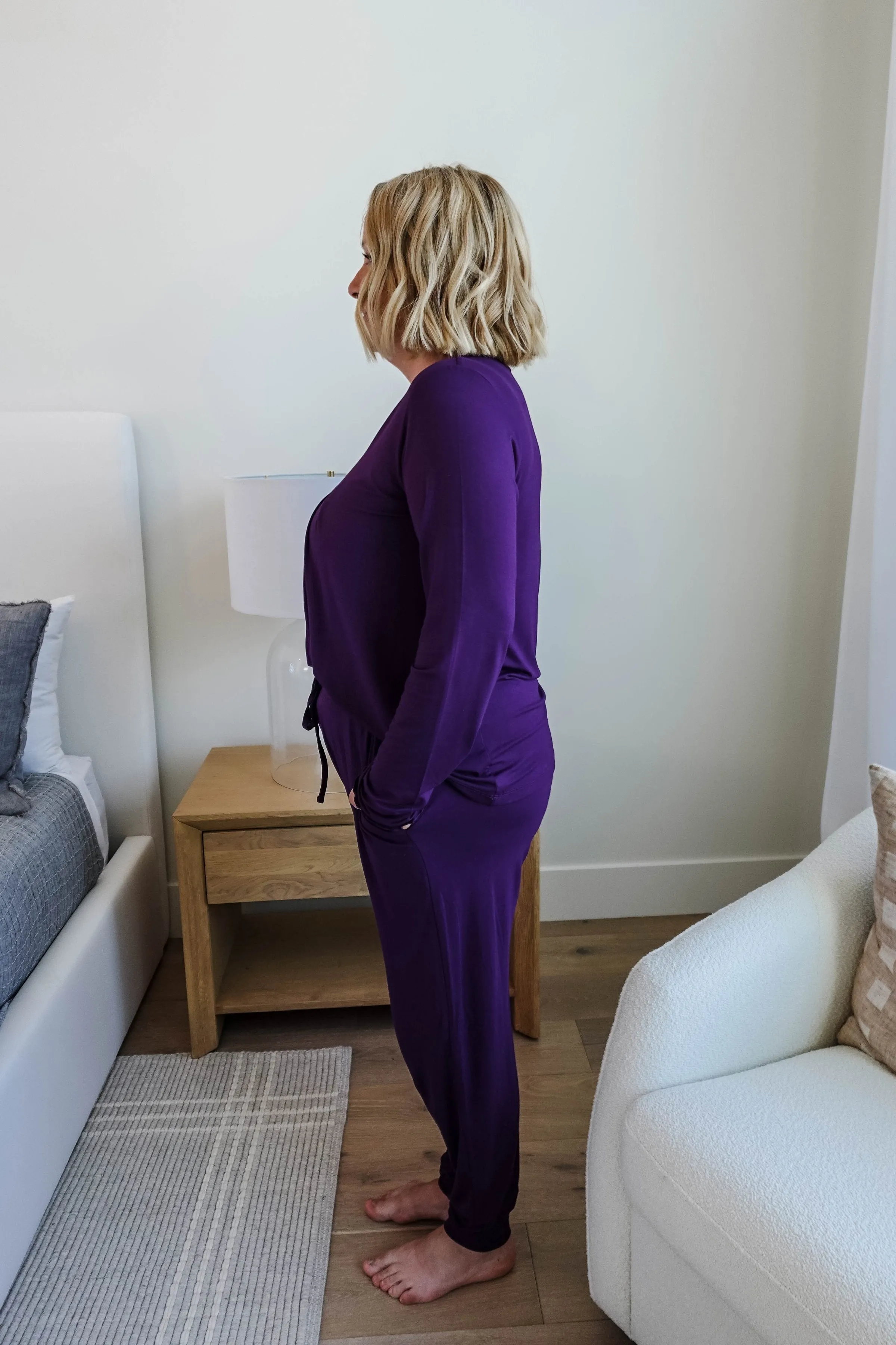 💜 PJ Long Sleeve Flutter Jogger Blackberry 💜