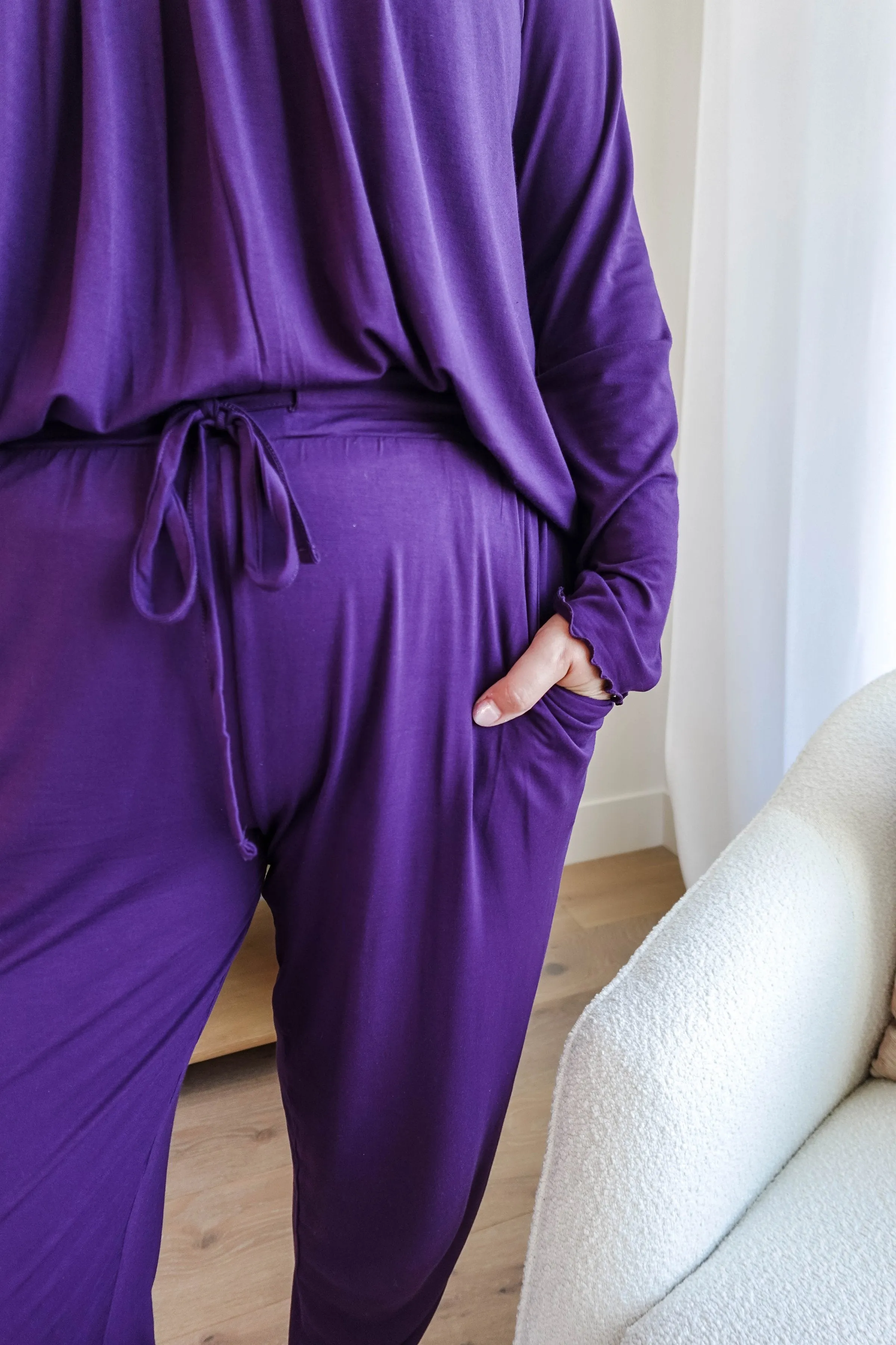 💜 PJ Long Sleeve Flutter Jogger Blackberry 💜