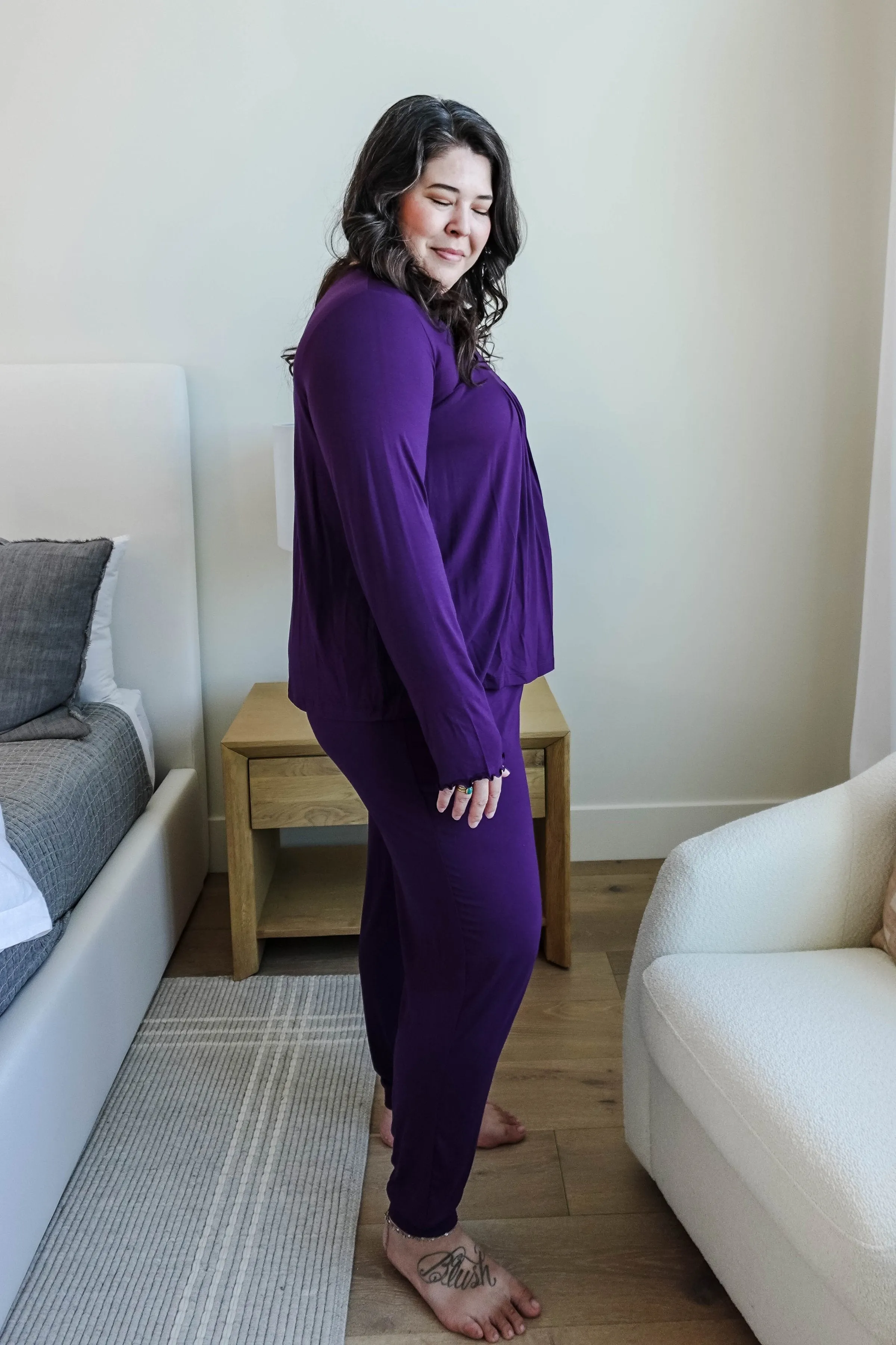 💜 PJ Long Sleeve Flutter Jogger Blackberry 💜