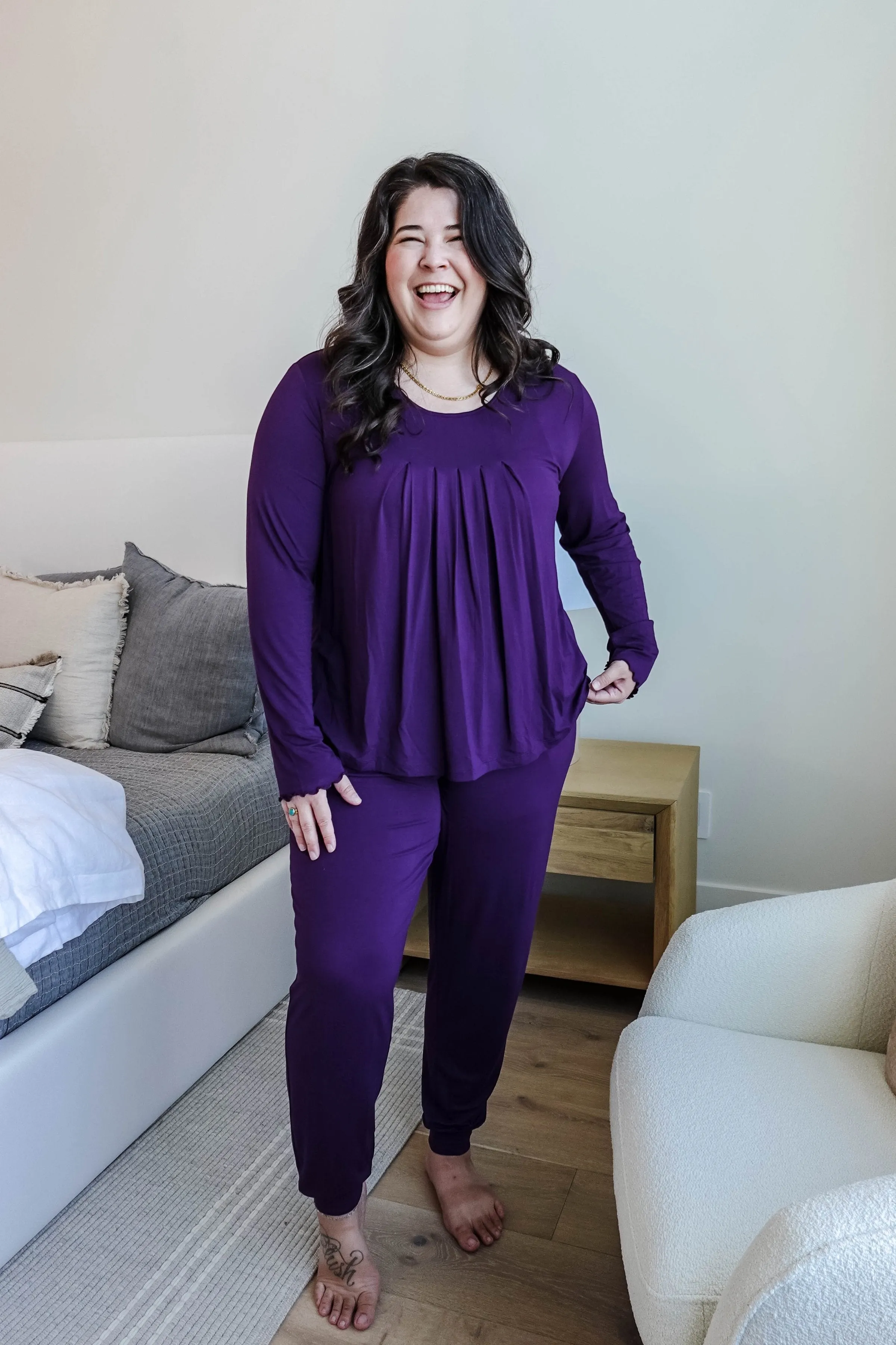 💜 PJ Long Sleeve Flutter Jogger Blackberry 💜