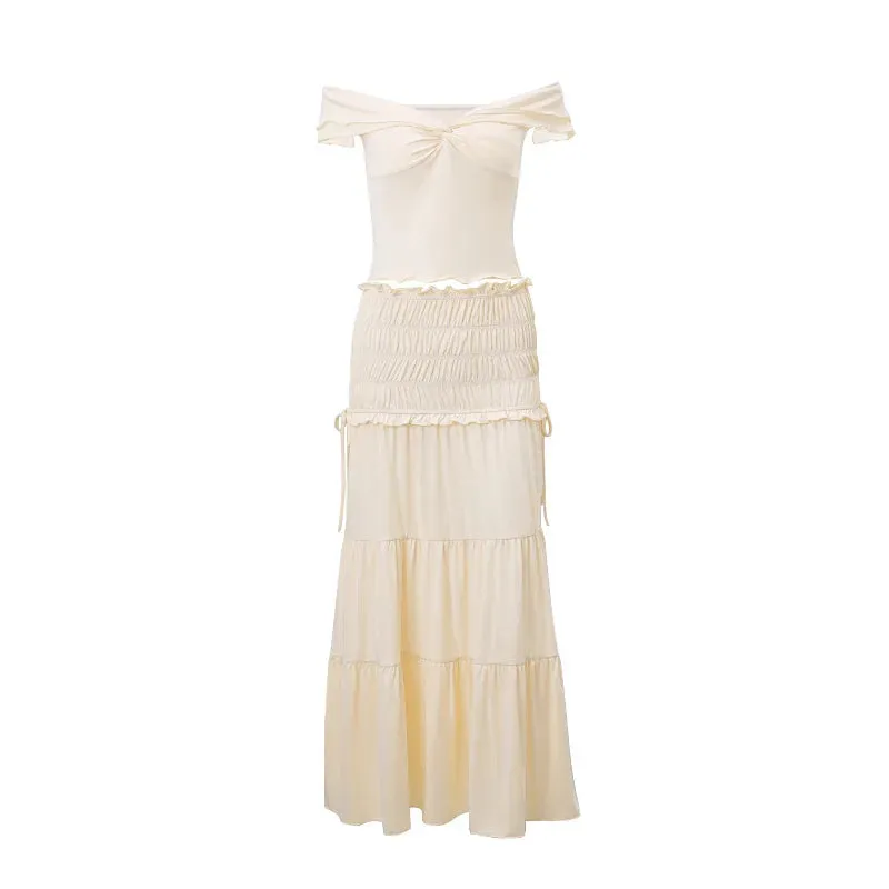 2 Piece Set Women Vacation Ruffle Beach Holiday Outfits