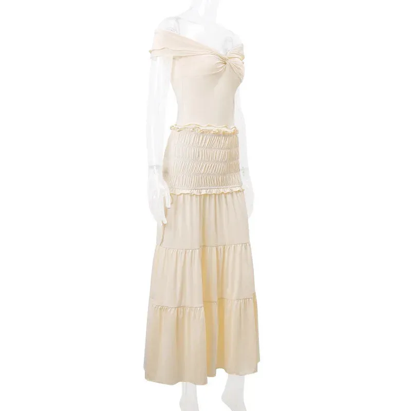 2 Piece Set Women Vacation Ruffle Beach Holiday Outfits