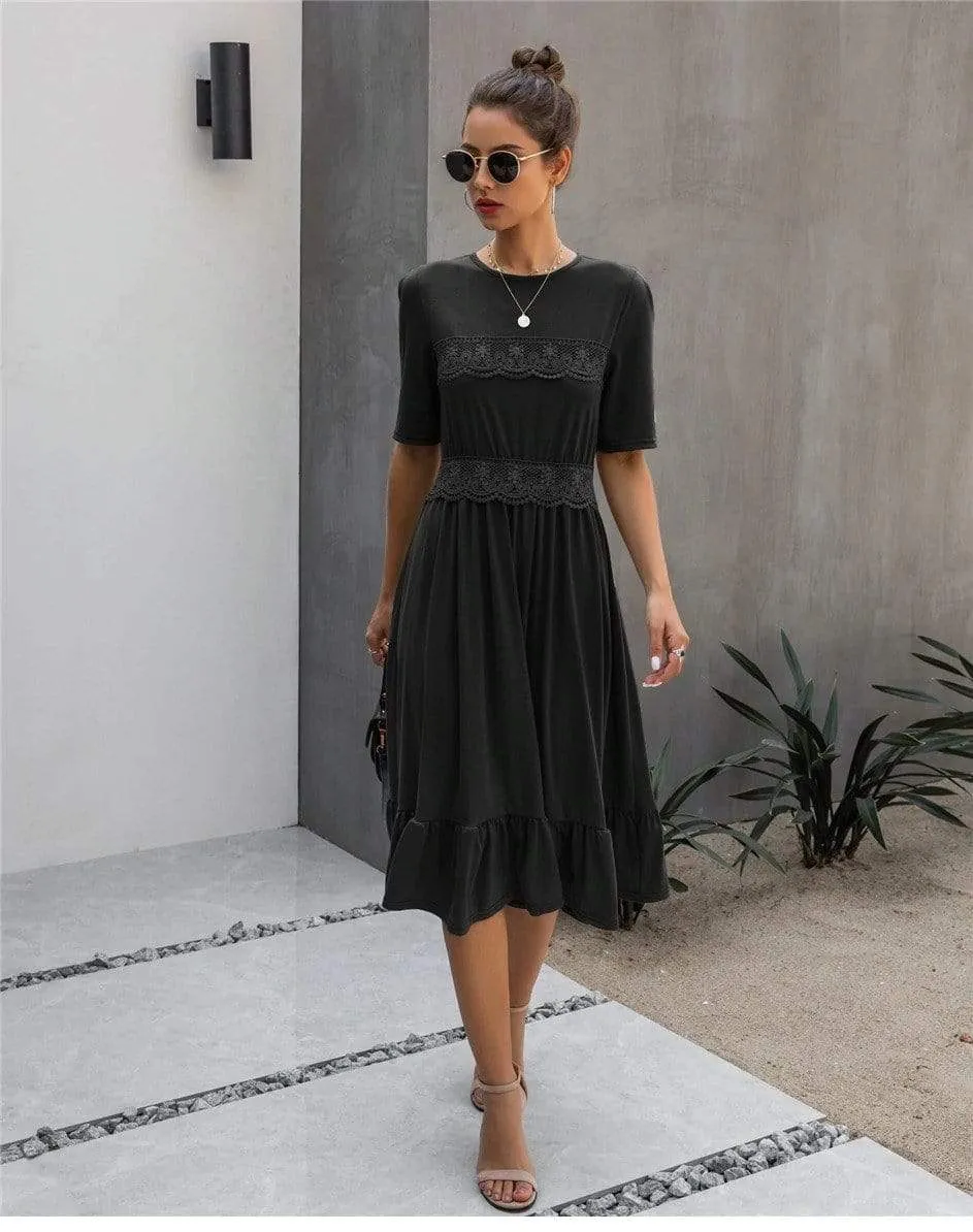 3 4 Sleeve Boho Maxi Dress