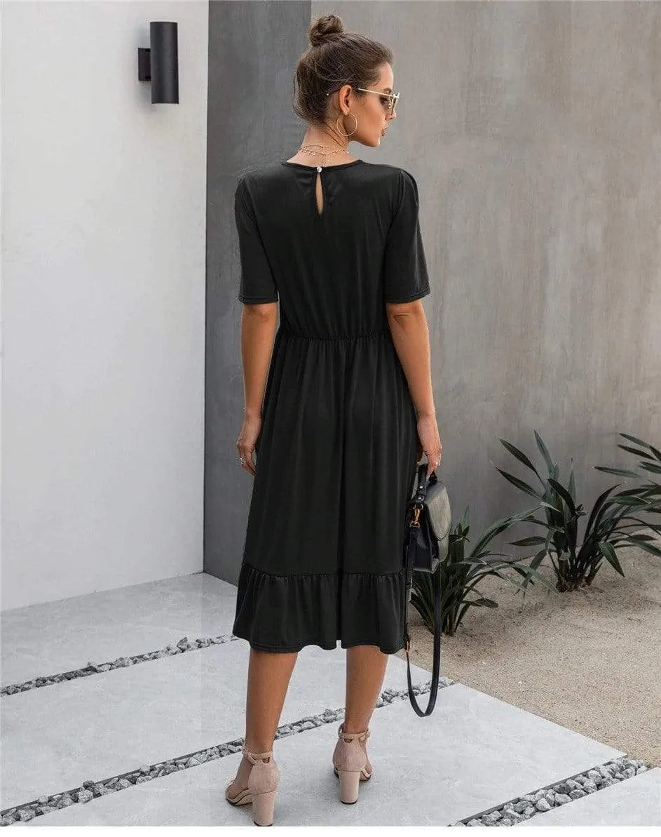 3 4 Sleeve Boho Maxi Dress