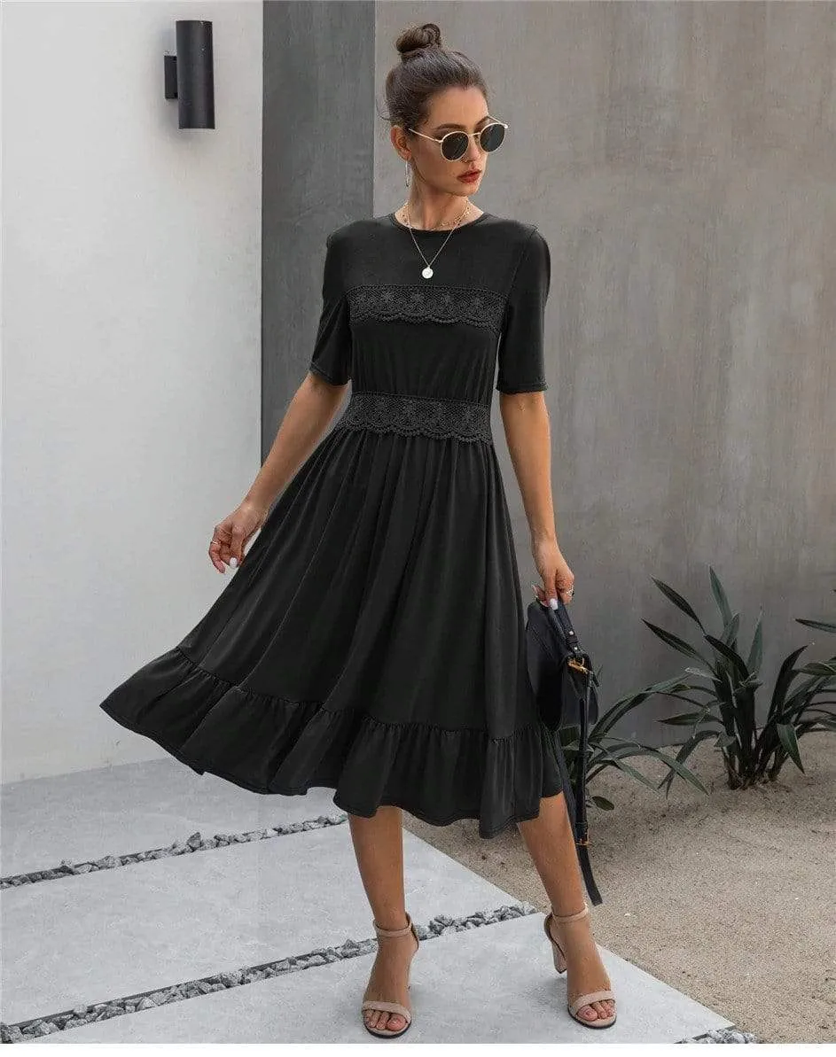 3 4 Sleeve Boho Maxi Dress