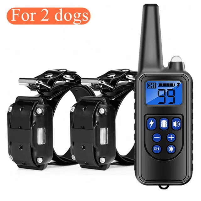 800m Dog Training Collar Dog Training Device IP7 Waterproof Pet Remote Control Rechargeable dog collar for 3 dogs at same time