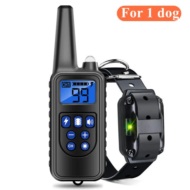 800m Dog Training Collar Dog Training Device IP7 Waterproof Pet Remote Control Rechargeable dog collar for 3 dogs at same time