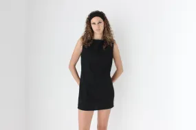 90s Simple & Chic Black Crepe Shift