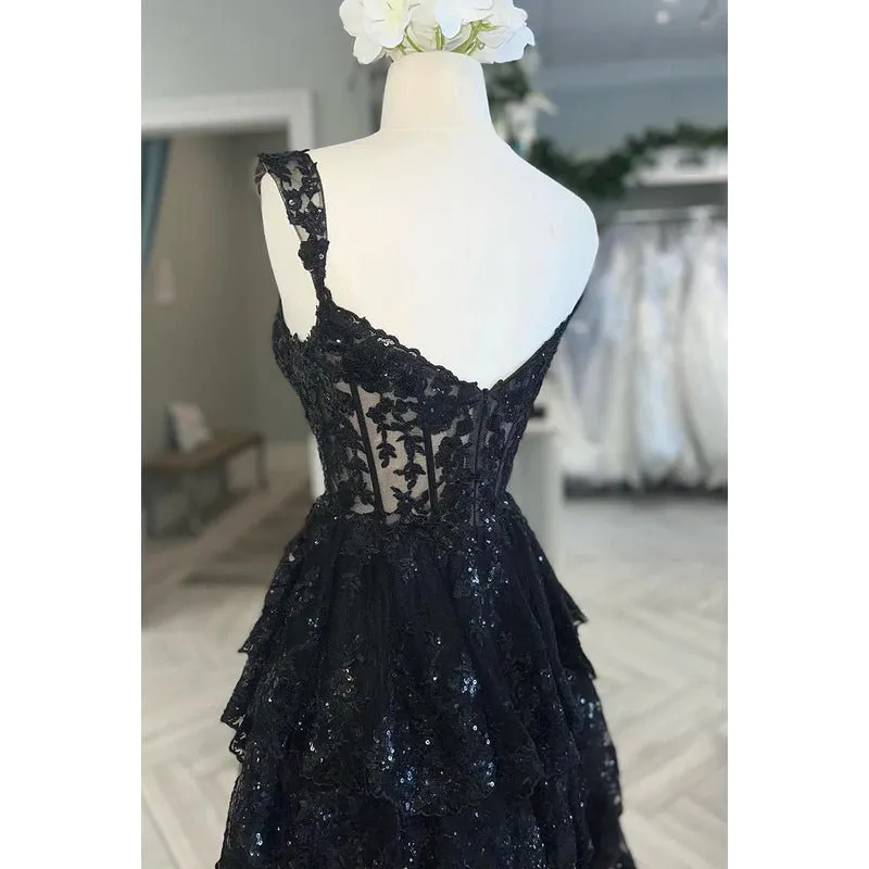 A-Line Straps Tulle Appliques Sequins Zipper-Up Sleeveless Prom Dress