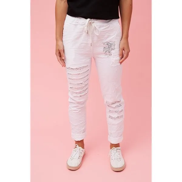 AIDA SEQUIN PATCH JOGGERS
