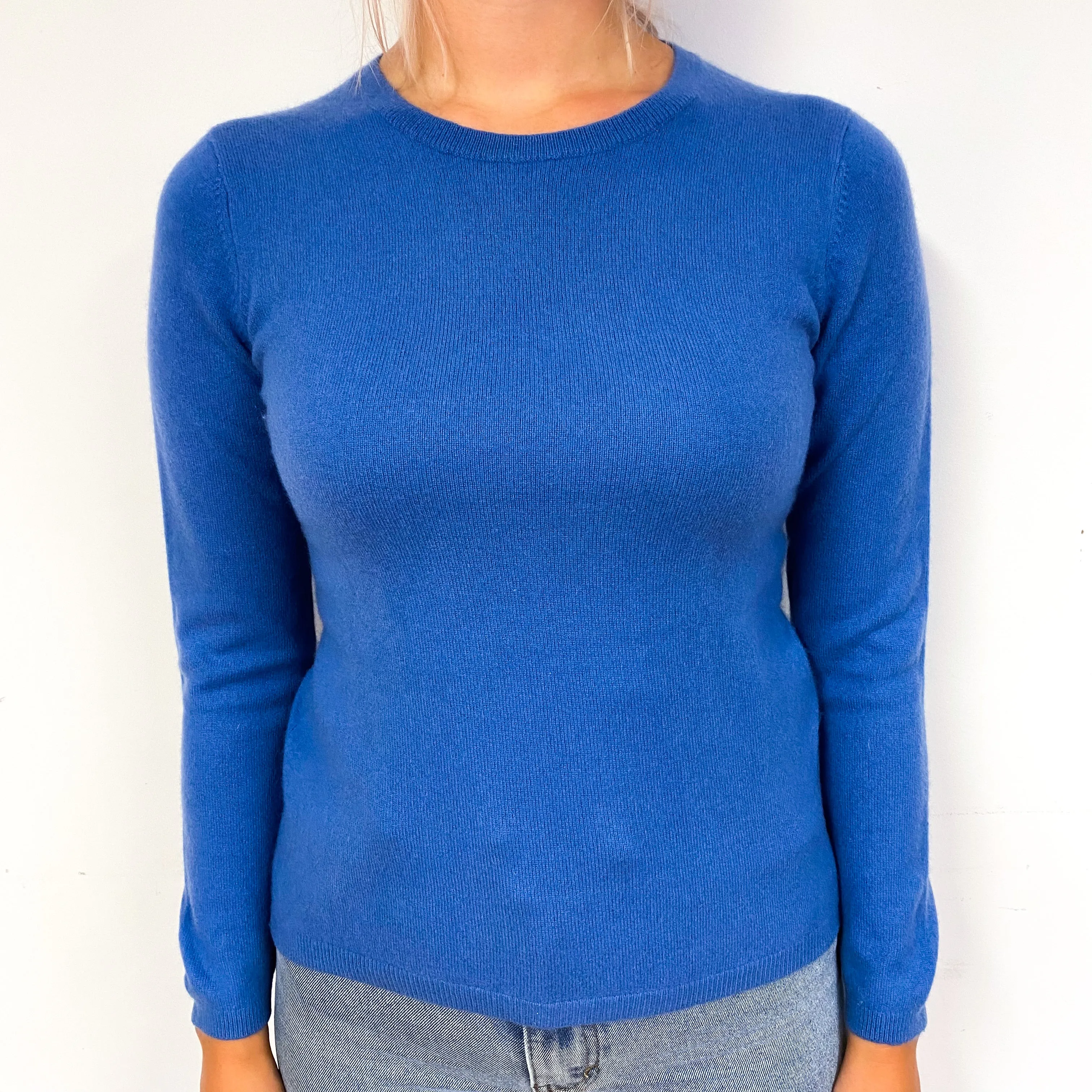Airforce Blue Cashmere Crew Neck Jumper Small
