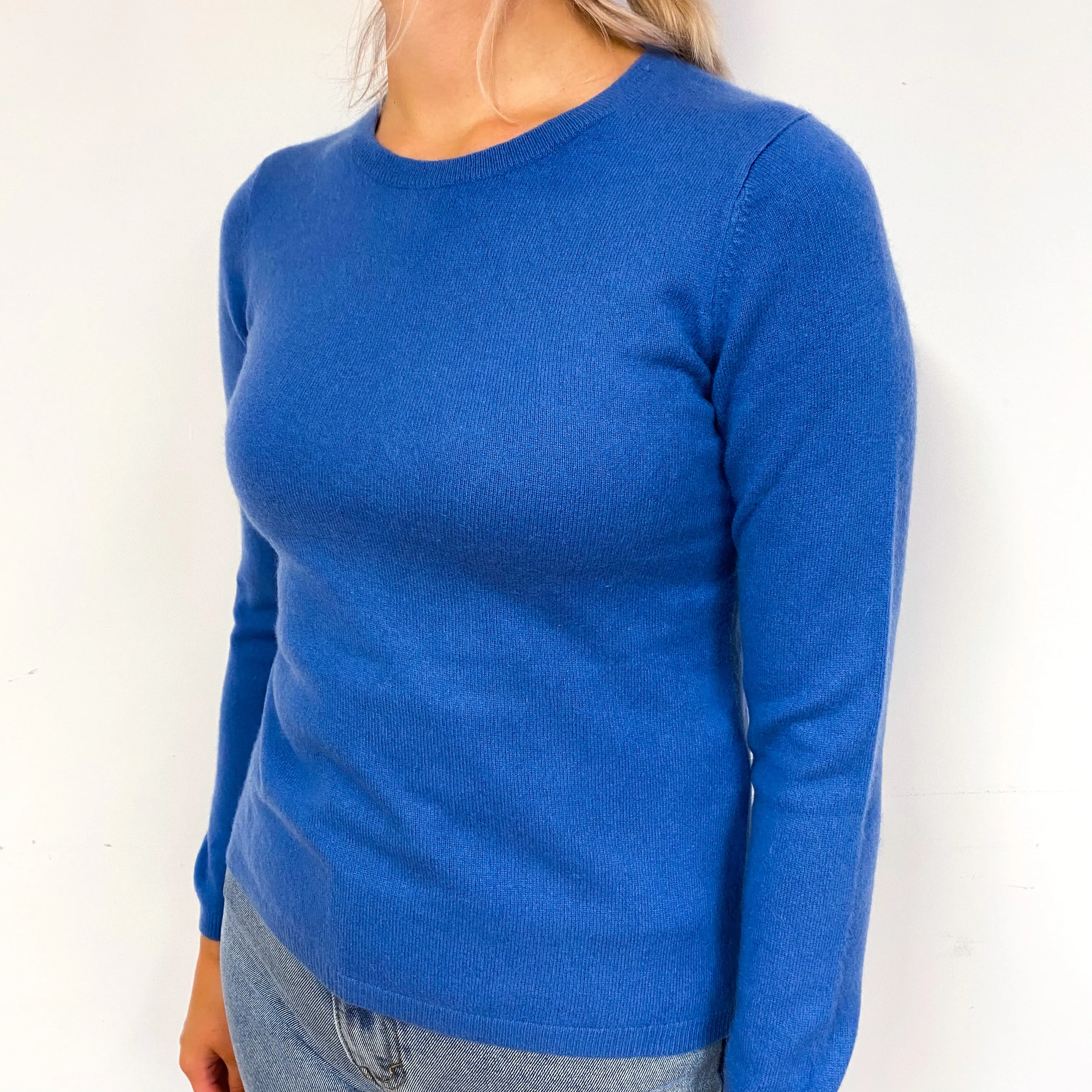 Airforce Blue Cashmere Crew Neck Jumper Small