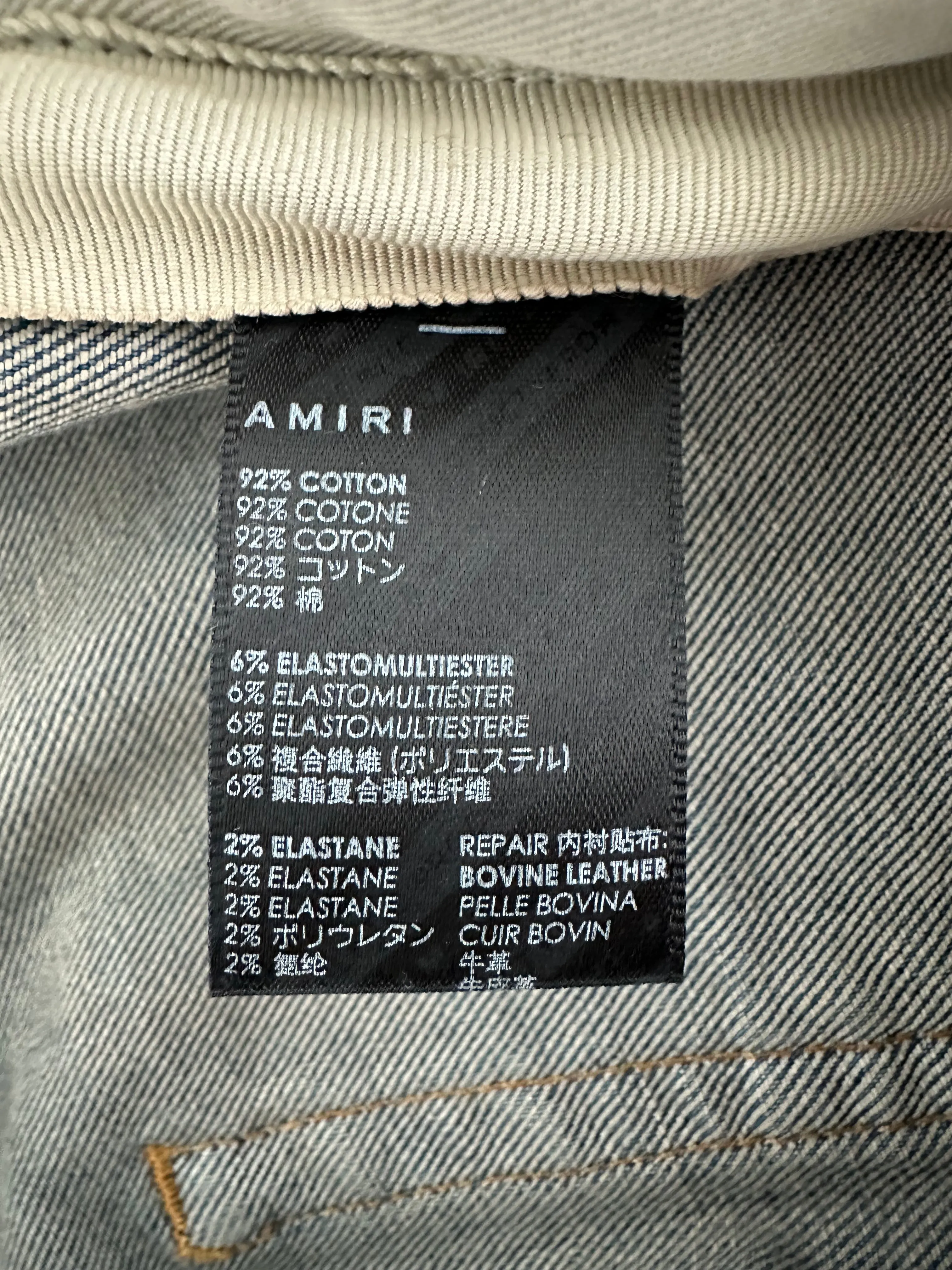 Amiri Clay Indigo Paint Splatter MX1 Jeans