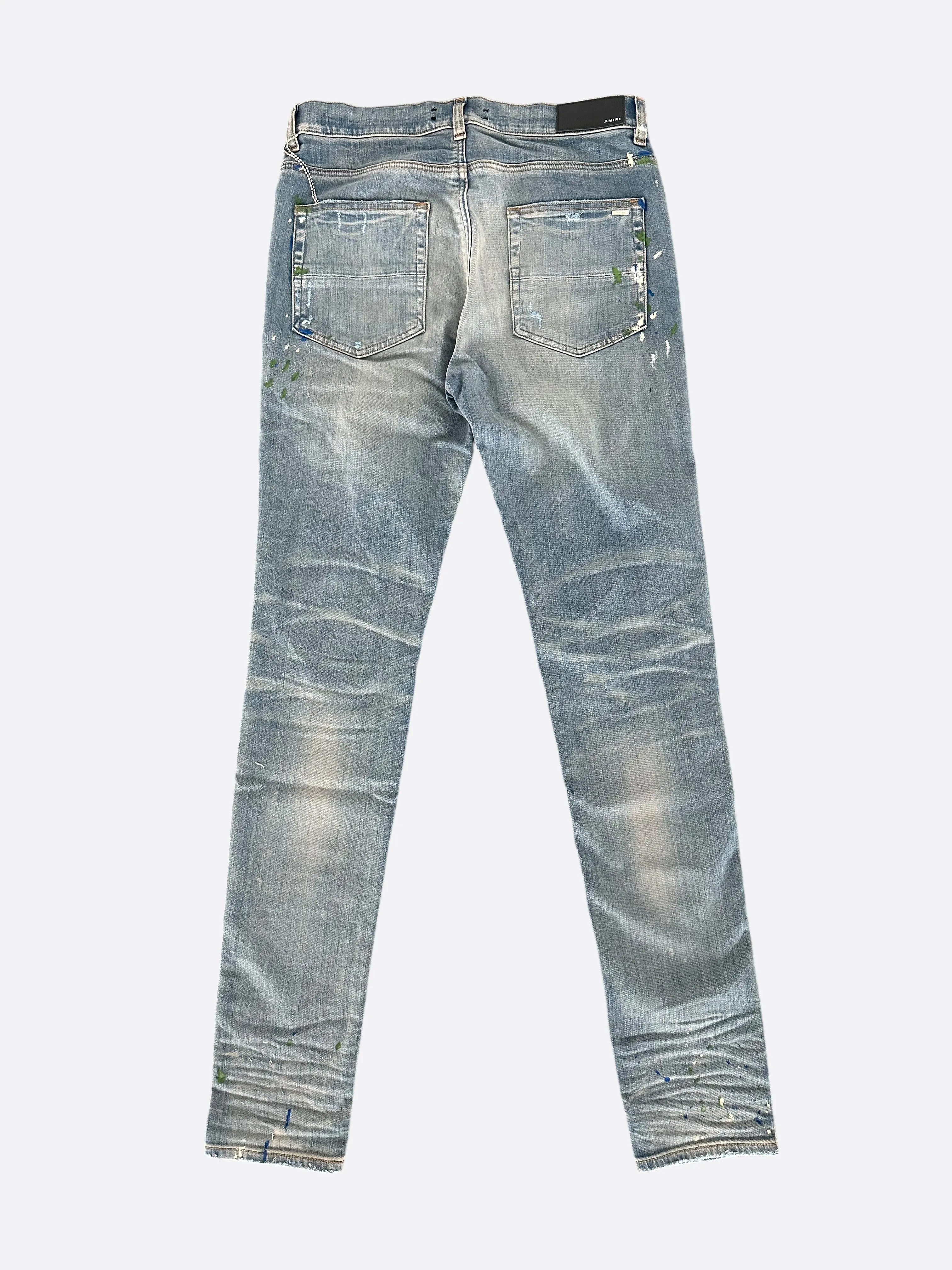 Amiri Clay Indigo Paint Splatter MX1 Jeans