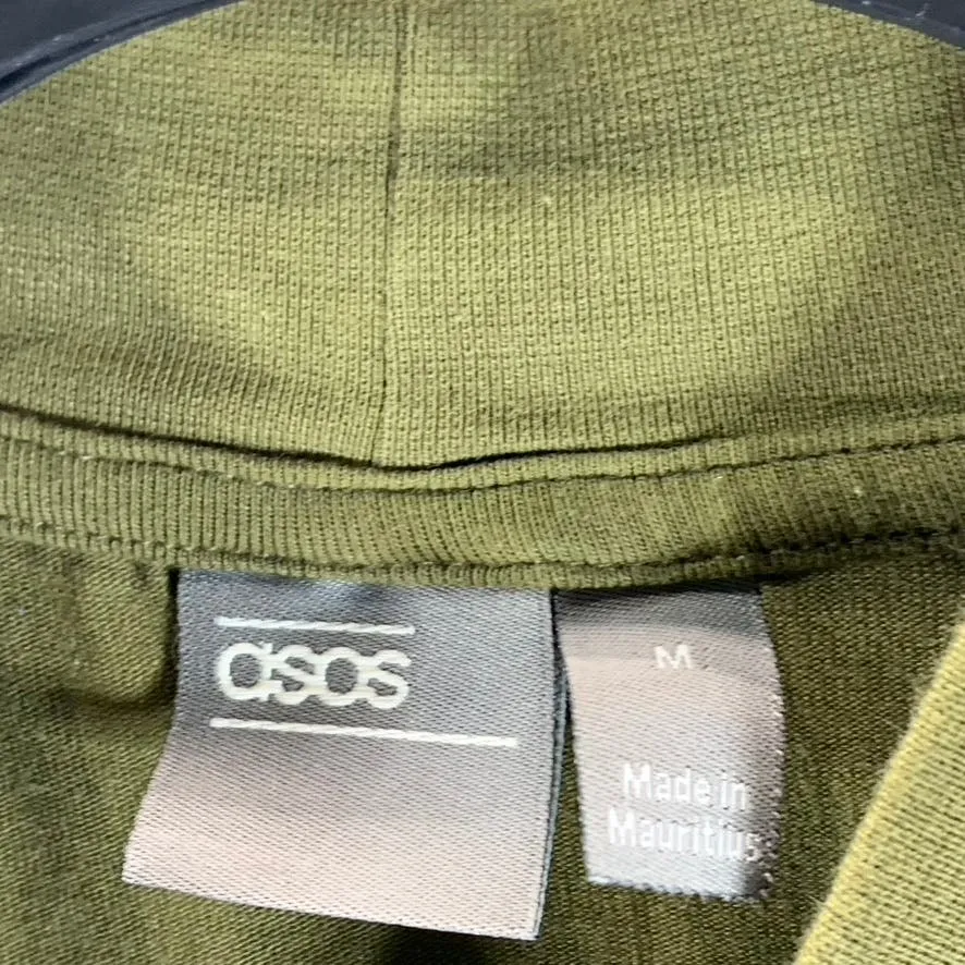 ASOS Men's Olive Green Turtleneck Pullover Lightweight Long Sleeve T-Shirt SZ M