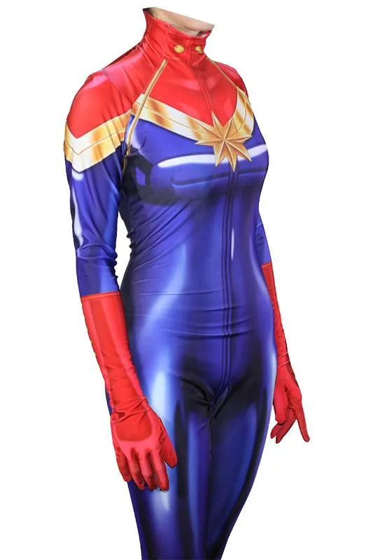 Avengers 3 Infinity War Captain Marvel Ms.Marvel Jumpsuit Cosplay Costume