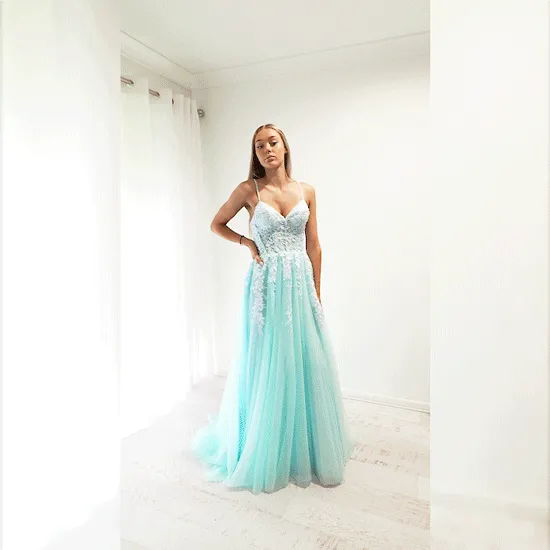 Baby blue tulle corset lace princess dress with lace up back for hire