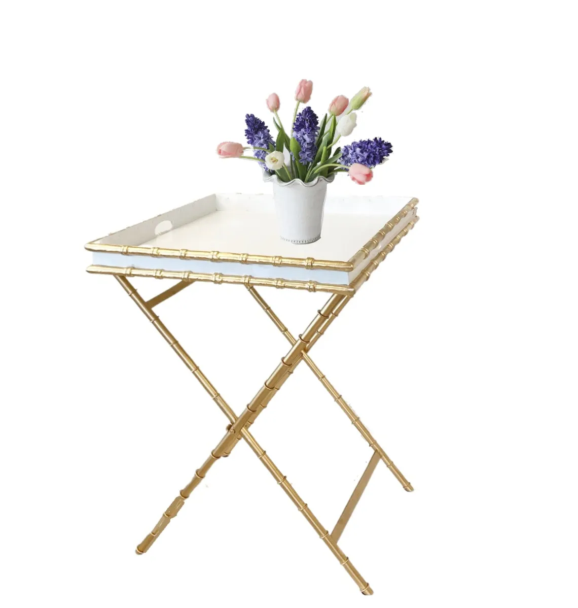 Bamboo in White  Cocktail Table