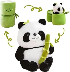 Bamboo Panda Stuffed Animals Panda Bamboo Plush Toy (30 CM) Bamboo Tube Panda Pillow Stuffed Panda Bear Plushies Panda Doll Gifts for Boys Girls,Green Panda Bamboo Toy