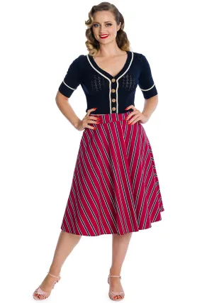 Banned Retro Nautical Navy Blue Boat Club Kitty Cardigan