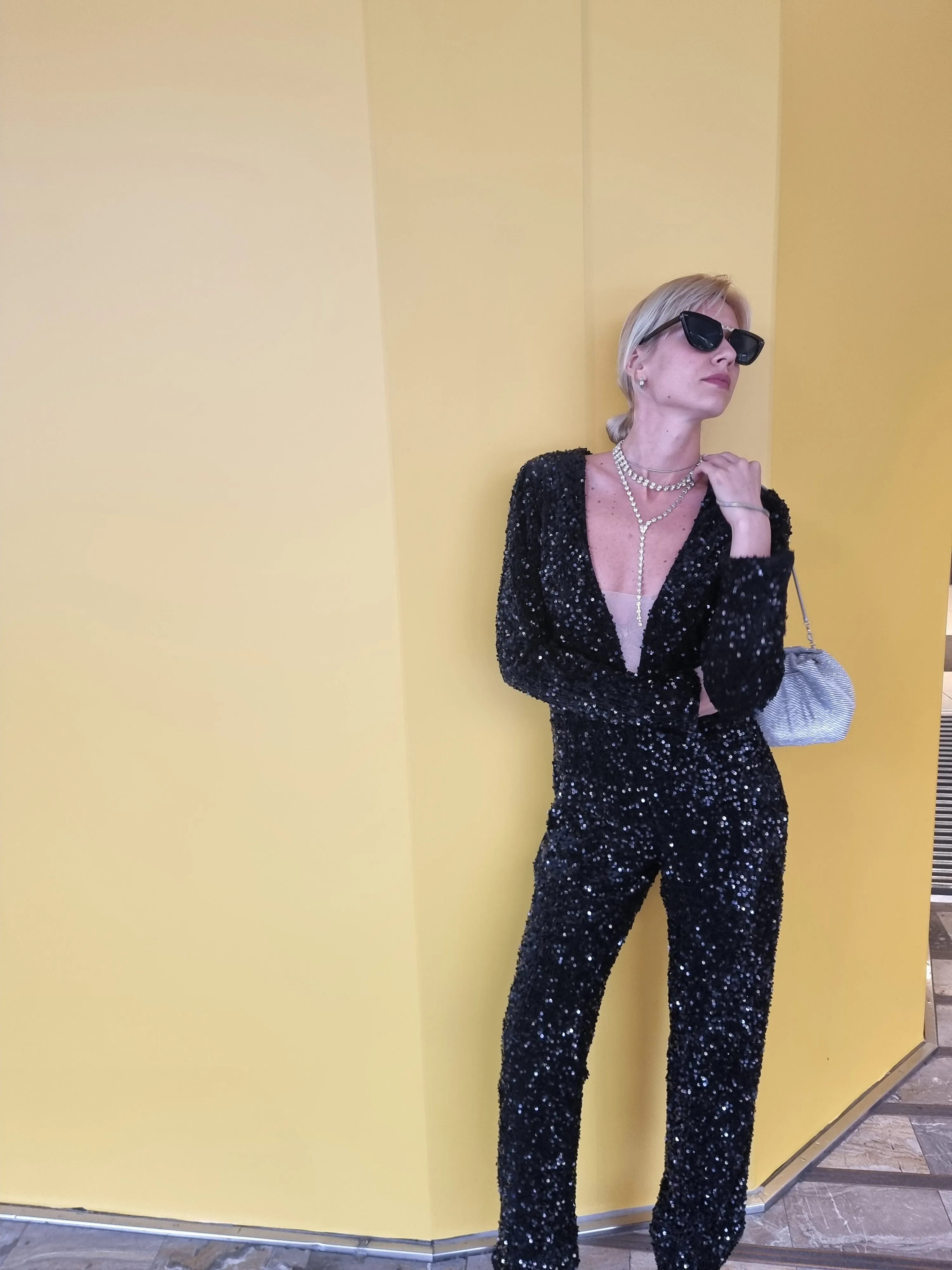Black sequin jumpsuit | SHAILO JUMPSUIT