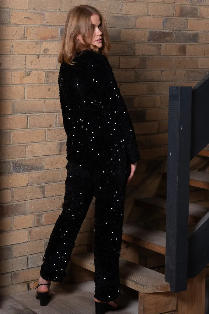 Black sequin jumpsuit | SHAILO JUMPSUIT