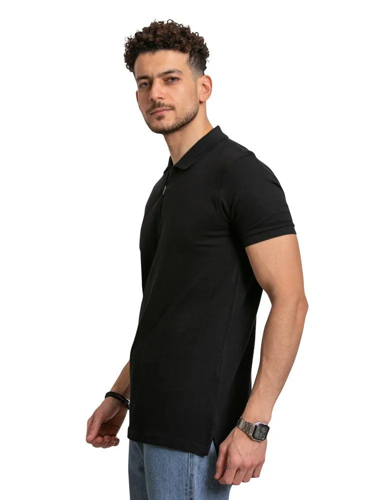 Black Zipper Polo