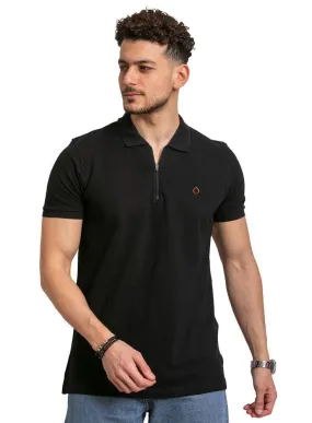 Black Zipper Polo