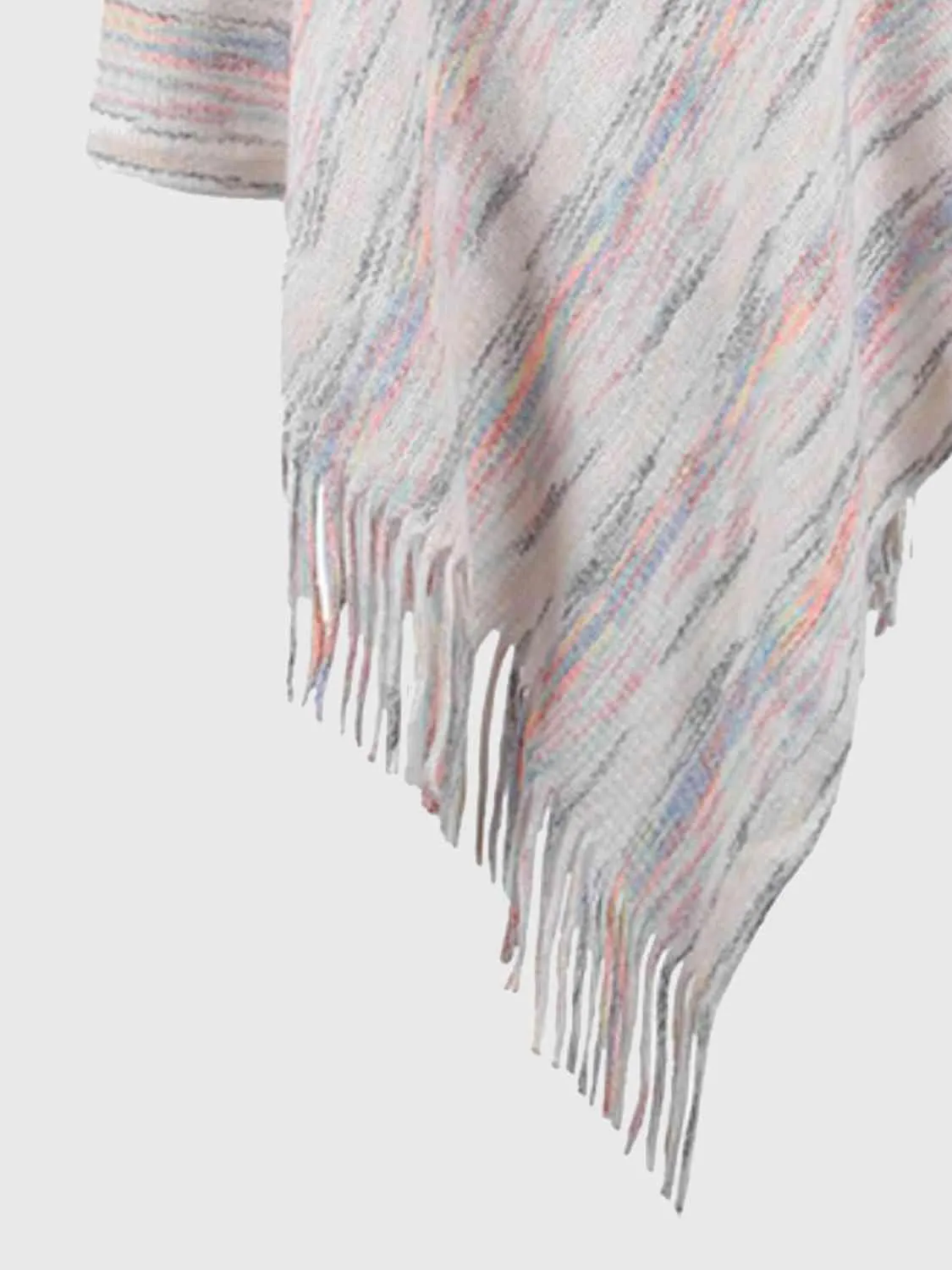 Boho Spirit Fringe Hem Hooded Poncho