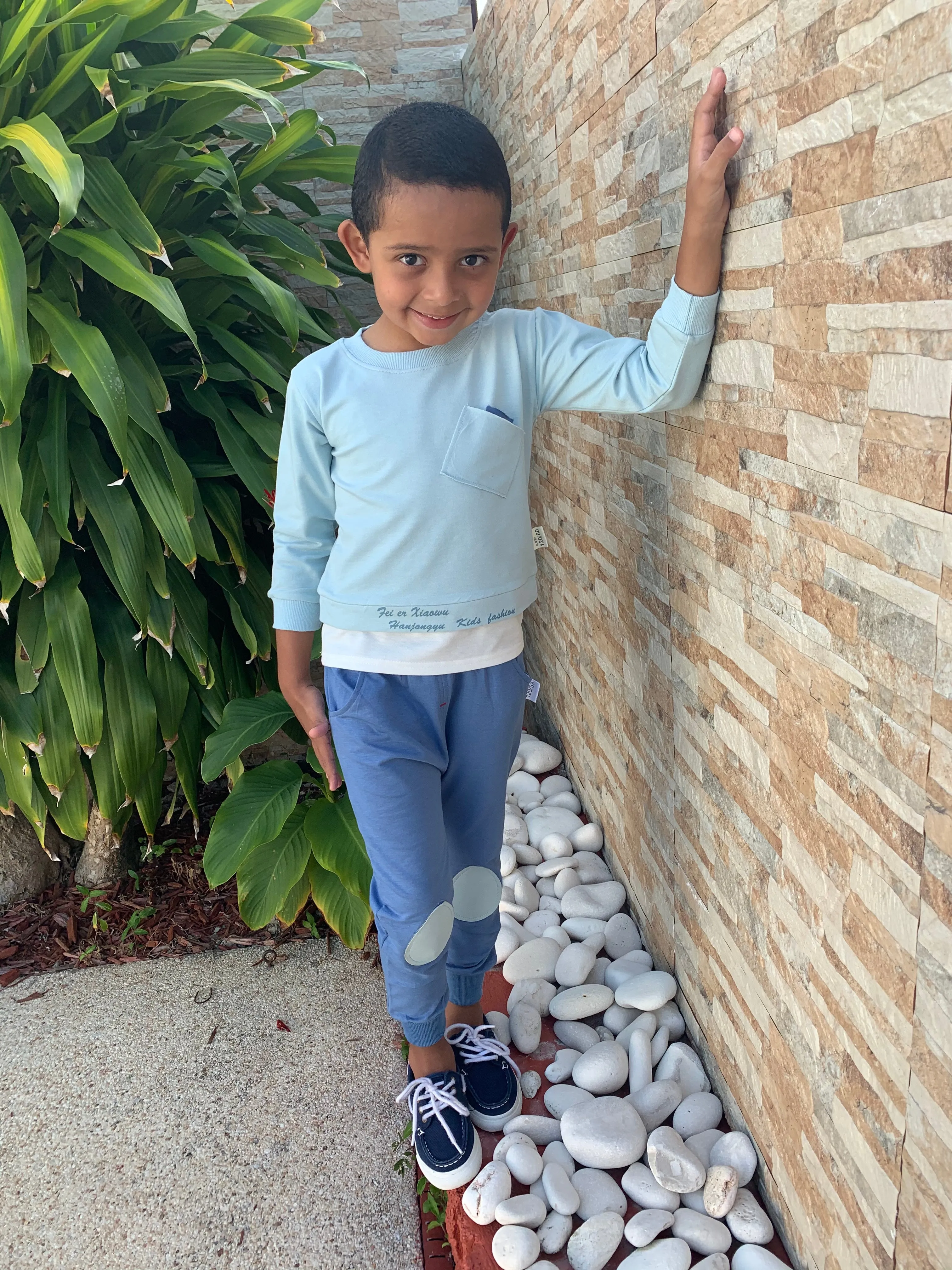 Boys Layered-Look Tee and Jogger 2-Piece Set