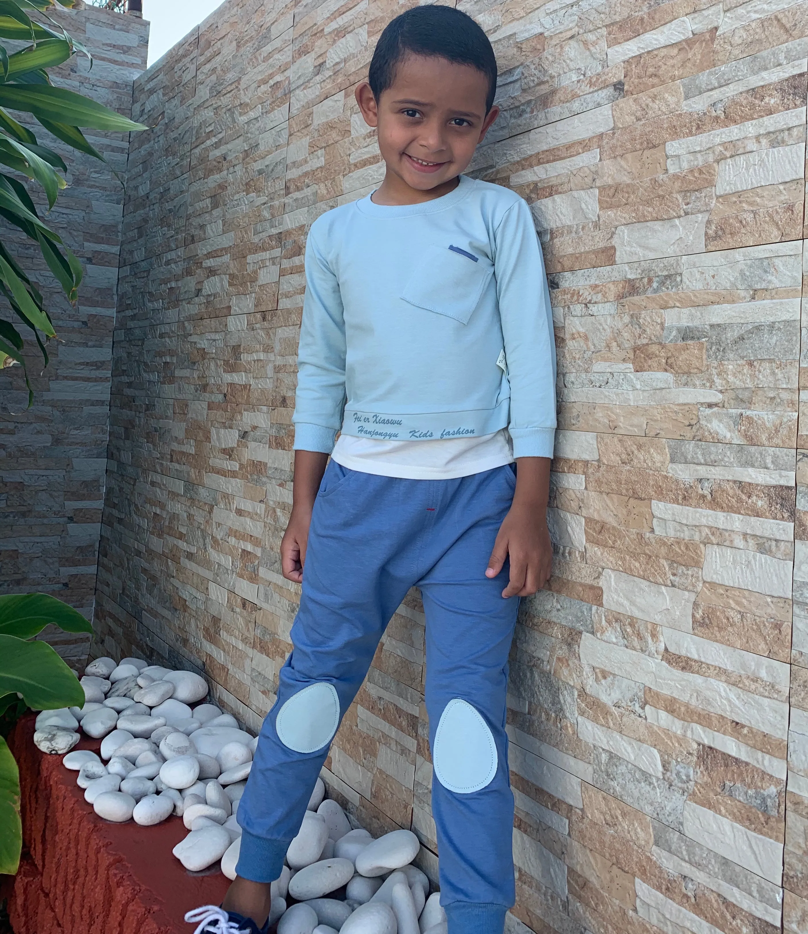 Boys Layered-Look Tee and Jogger 2-Piece Set