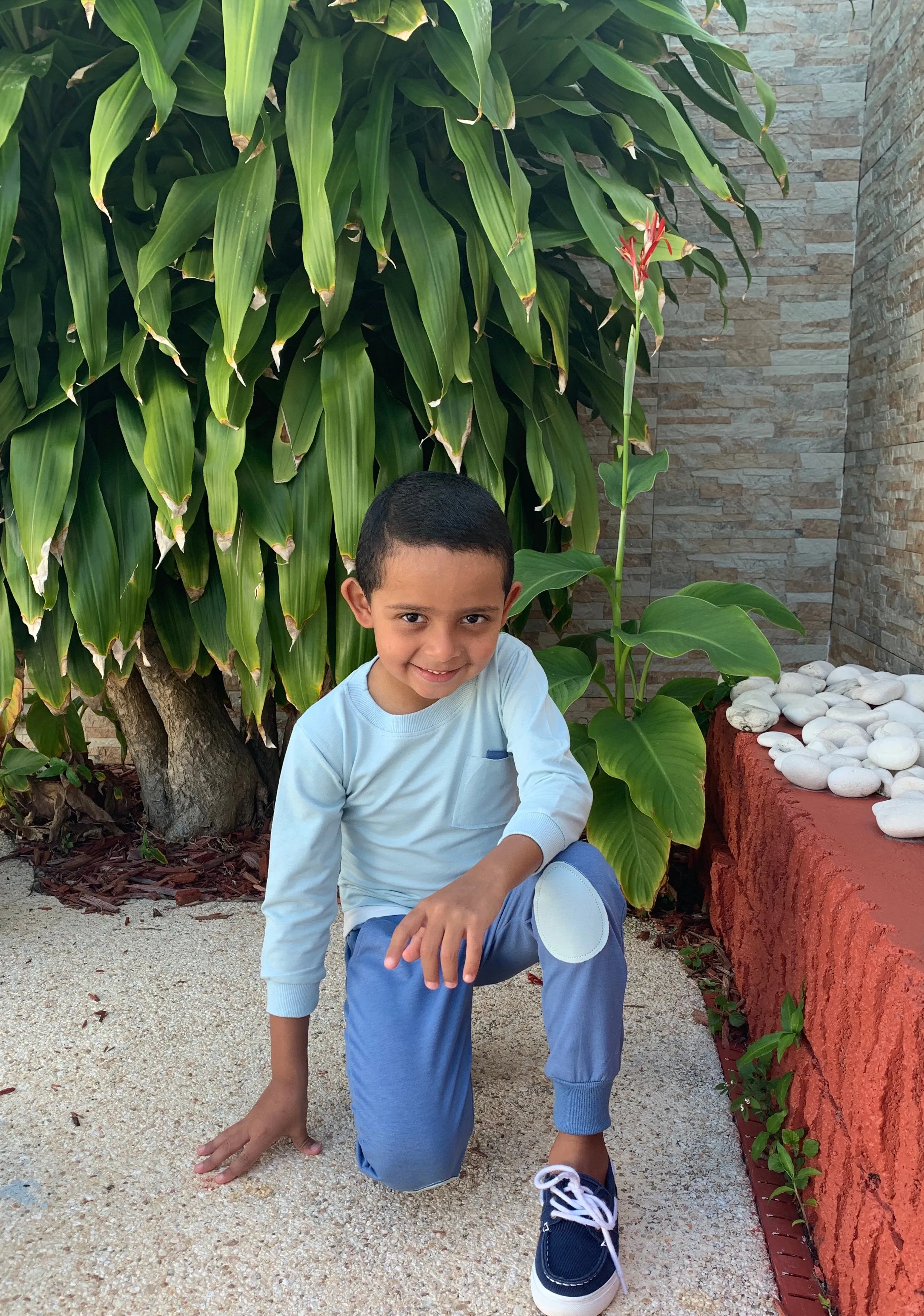Boys Layered-Look Tee and Jogger 2-Piece Set