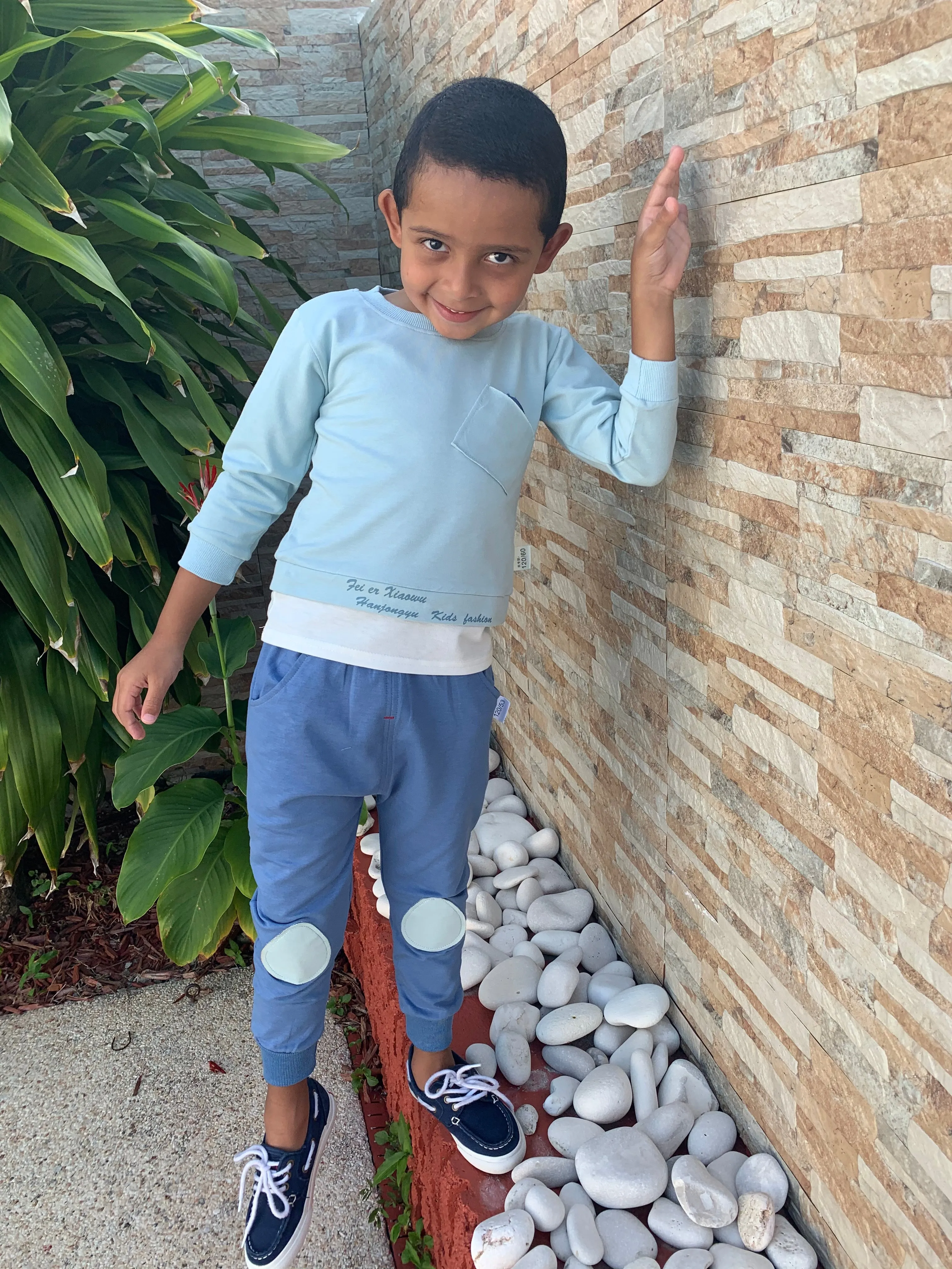 Boys Layered-Look Tee and Jogger 2-Piece Set