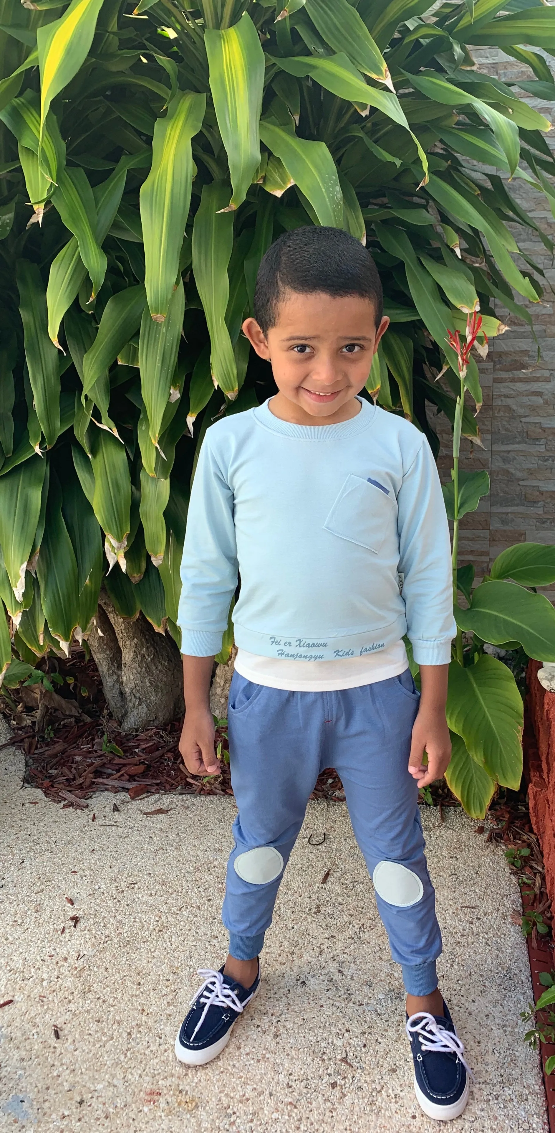 Boys Layered-Look Tee and Jogger 2-Piece Set