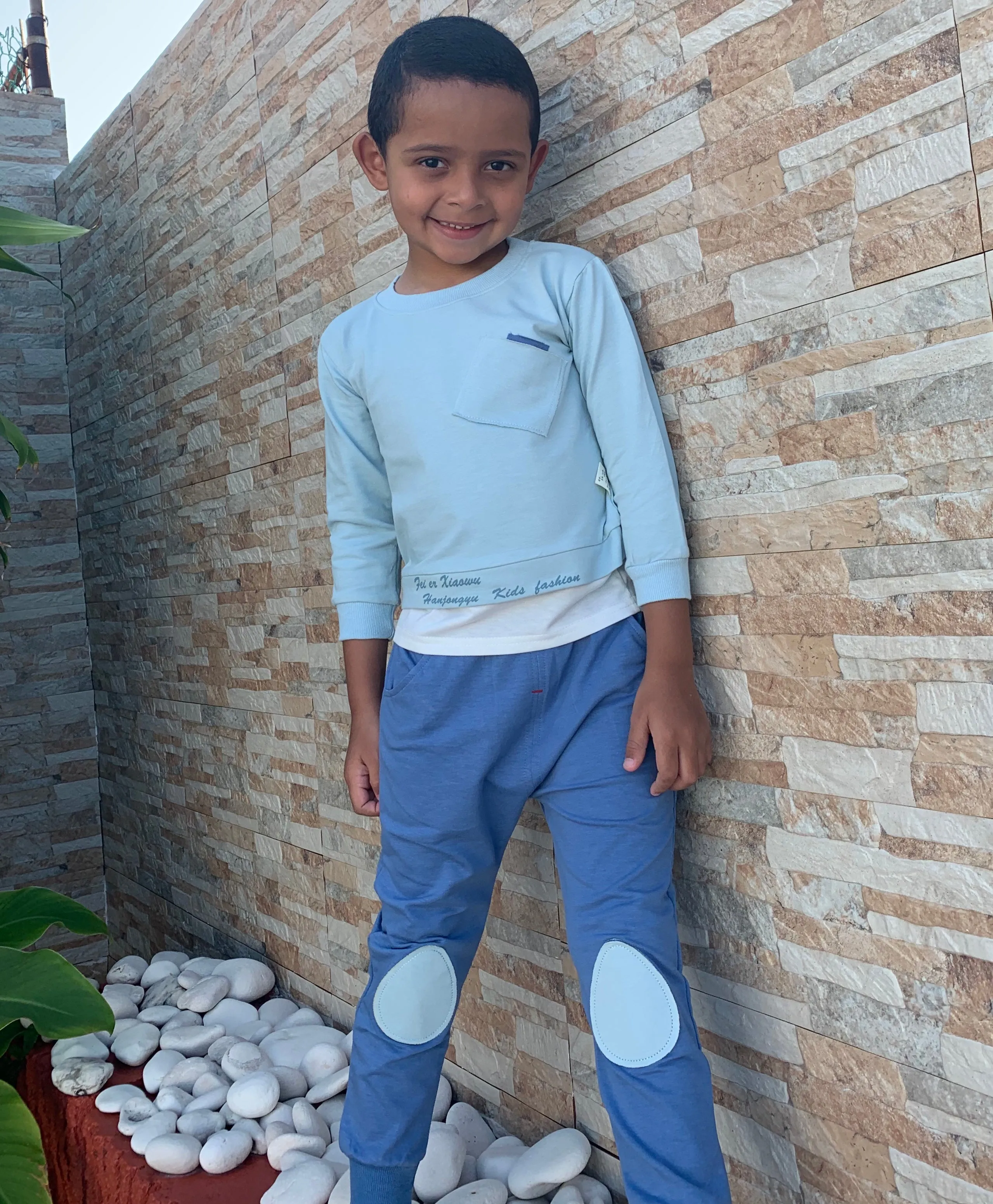 Boys Layered-Look Tee and Jogger 2-Piece Set