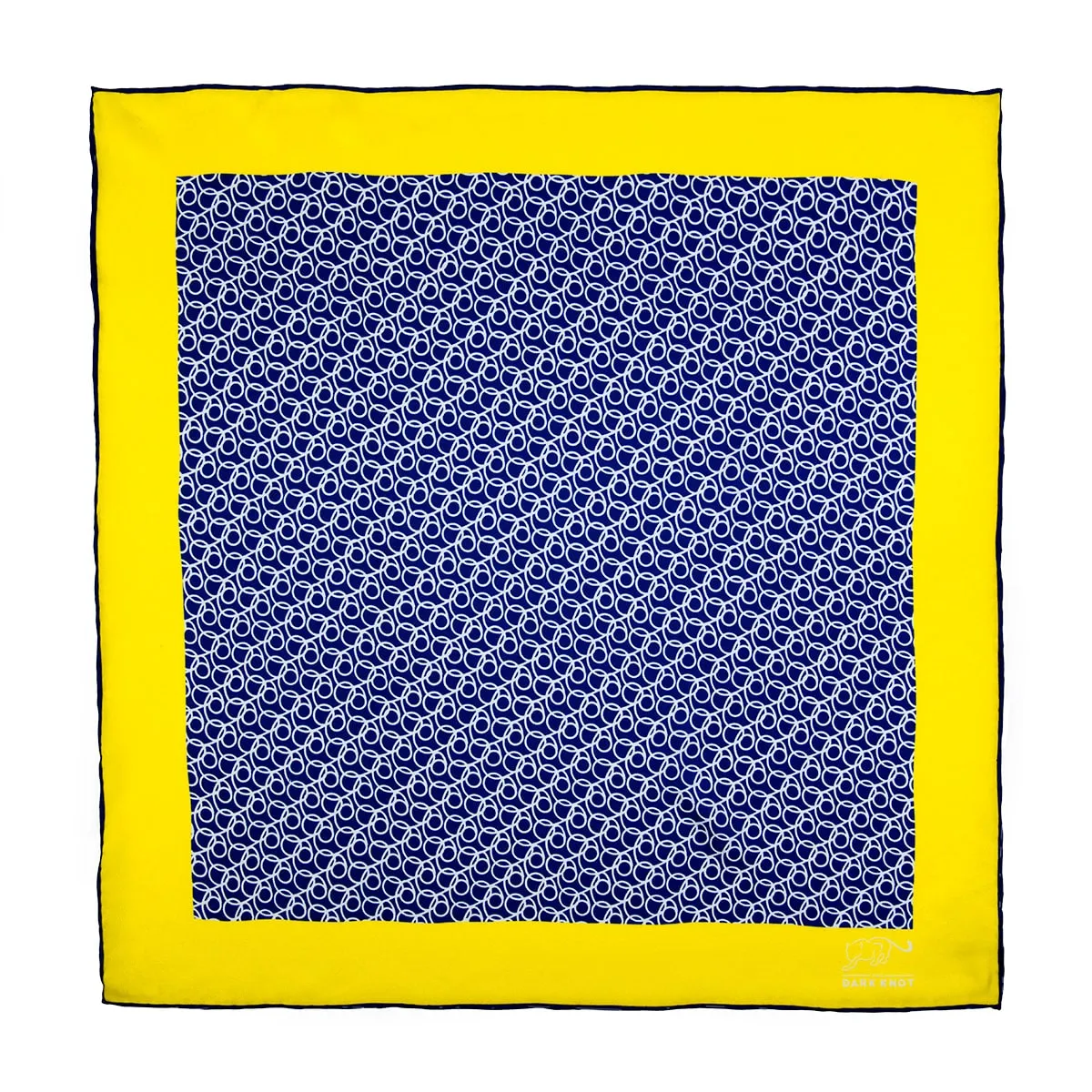 Bridgewater Abstract Silk Pocket Square, Blue / White / Yellow