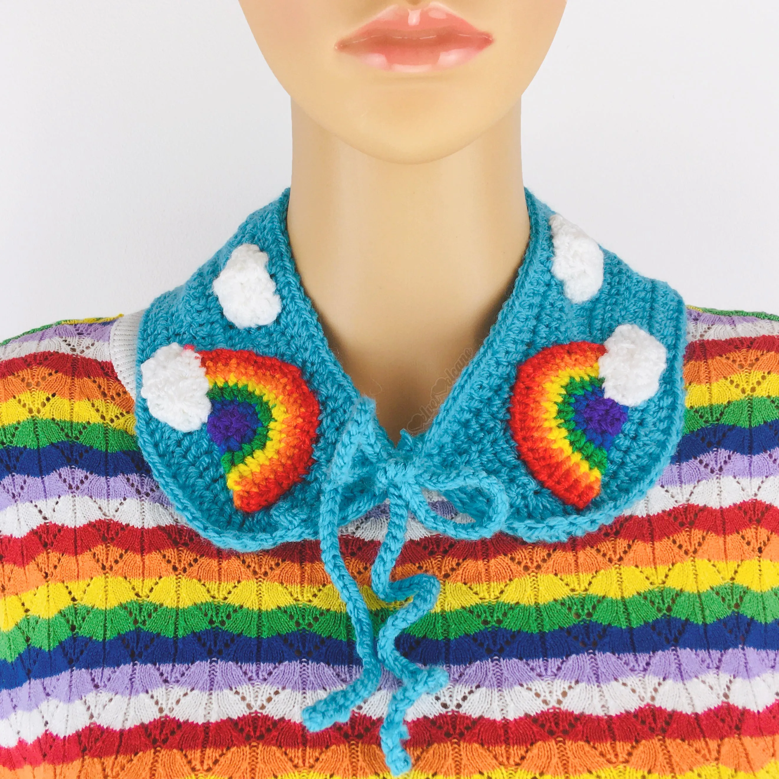 Bright Rainbow Cloud Collar (Turquoise)