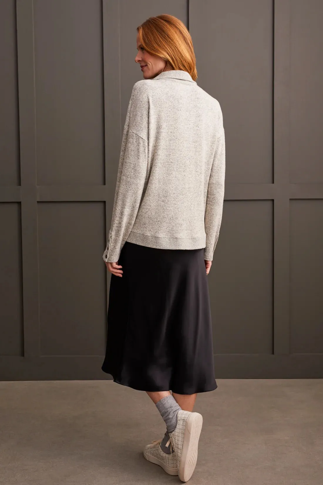 Brushed Knit Collared Top