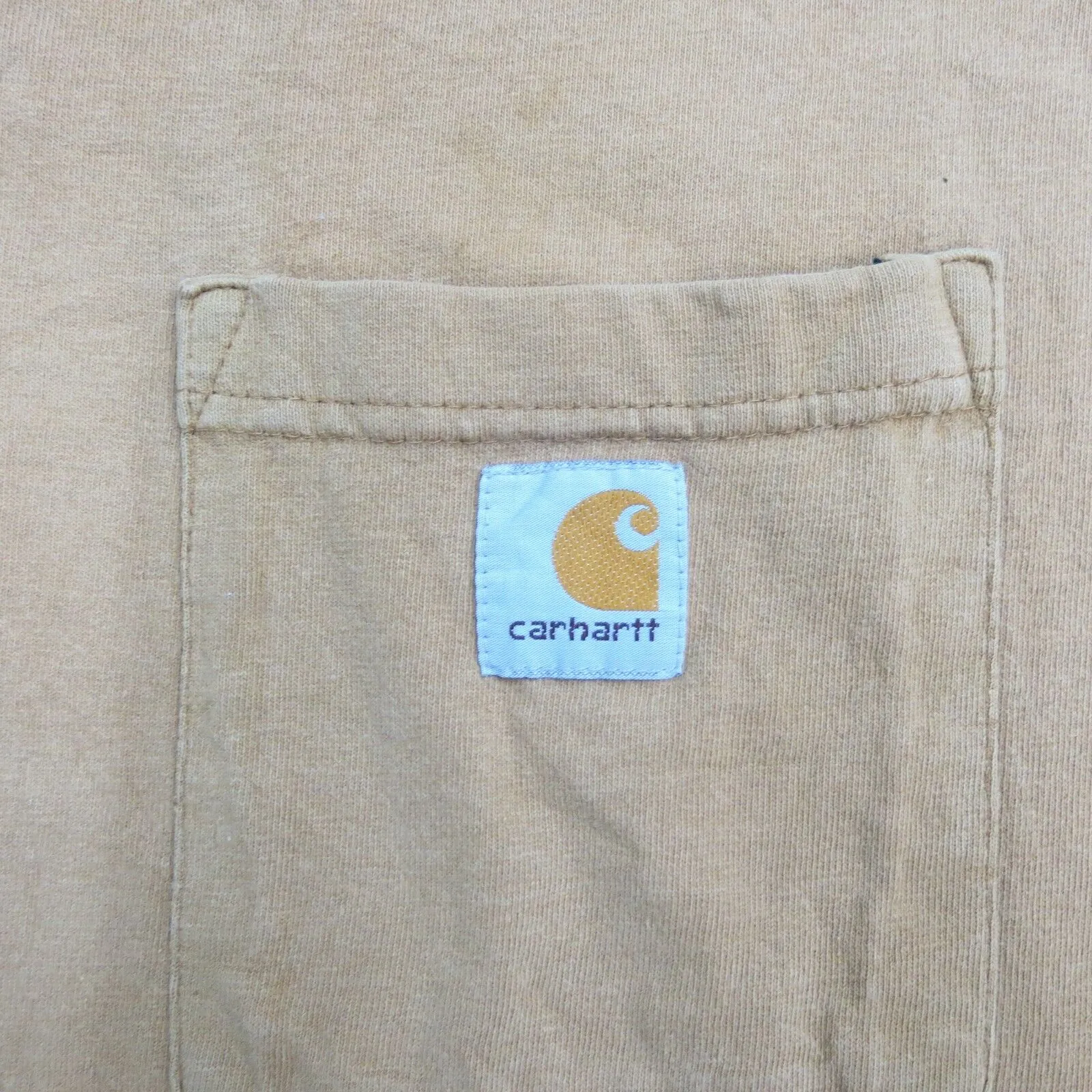 Carhartt Shirt Mens XL Khaki Henley Tee Pocket Short Sleeve Casual Lightweight