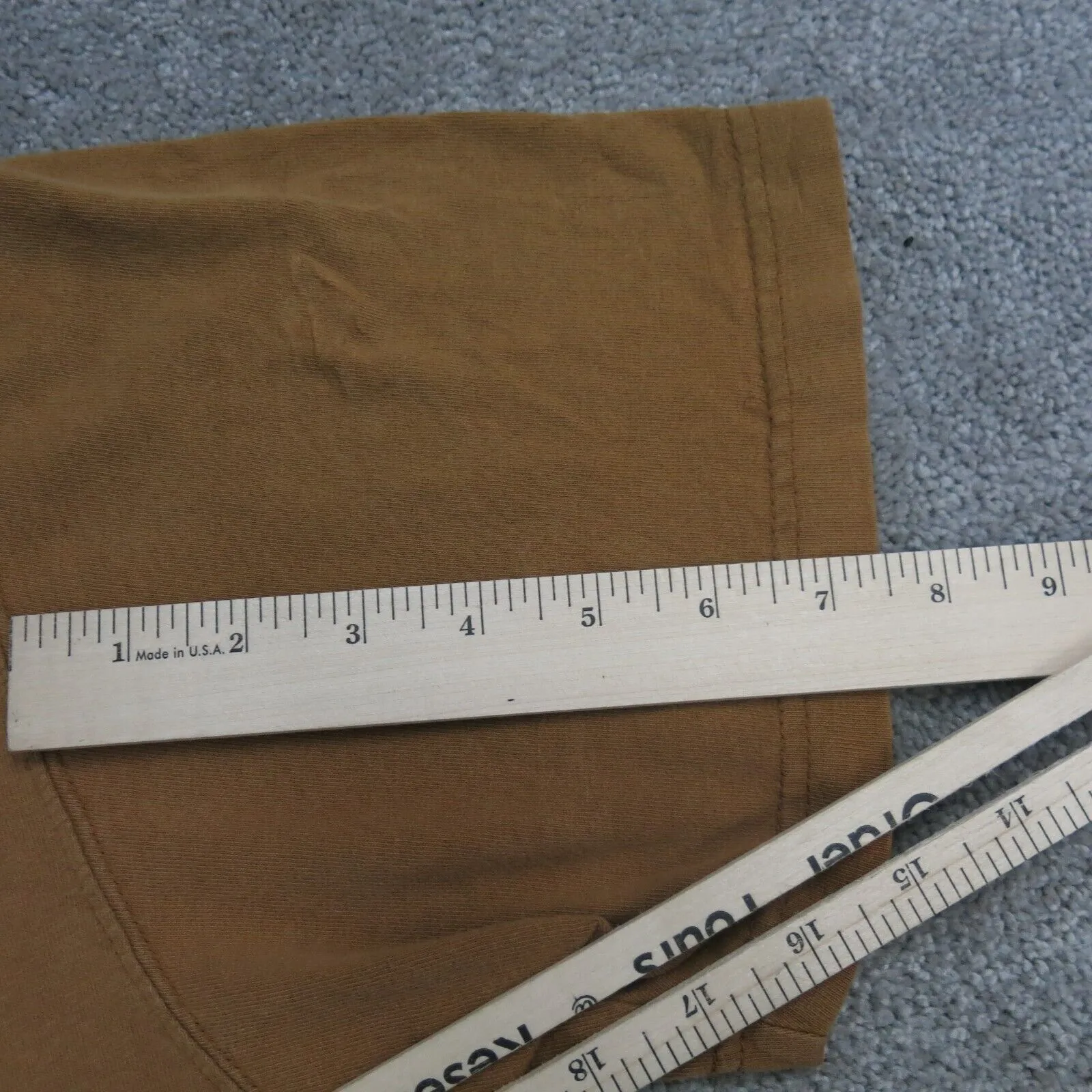 Carhartt Shirt Mens XL Khaki Henley Tee Pocket Short Sleeve Casual Lightweight