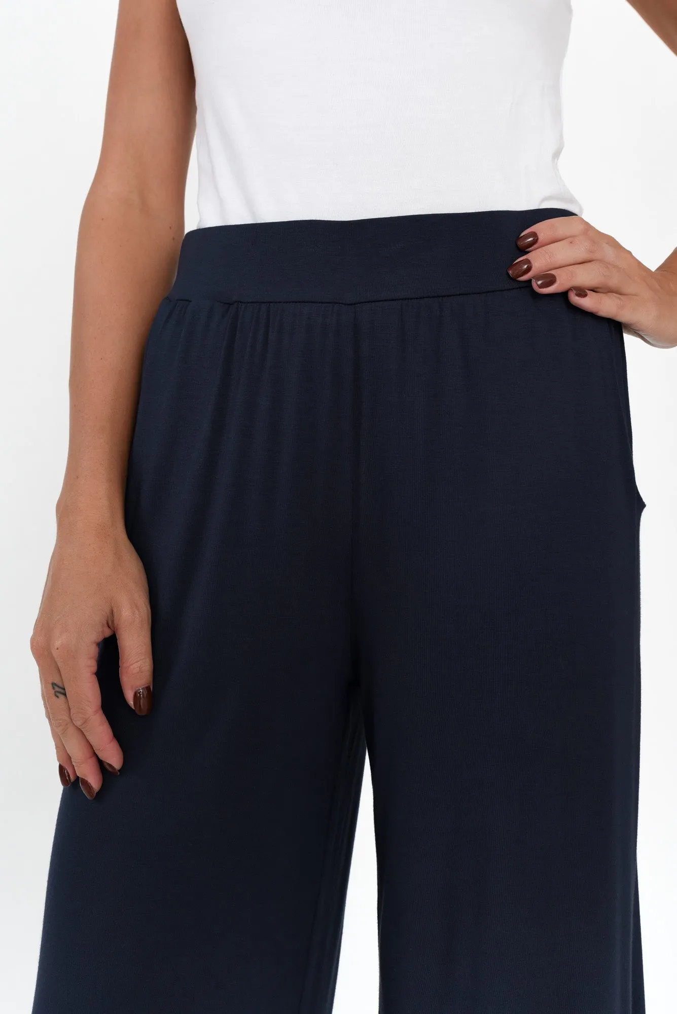 Cedric Dark Navy Bamboo Pocket Pants