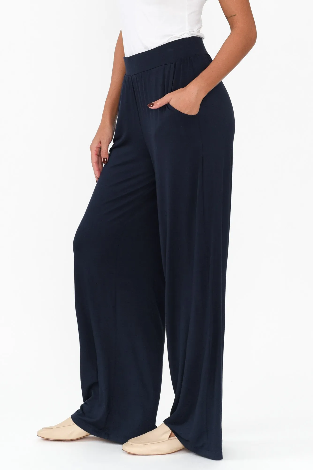 Cedric Dark Navy Bamboo Pocket Pants