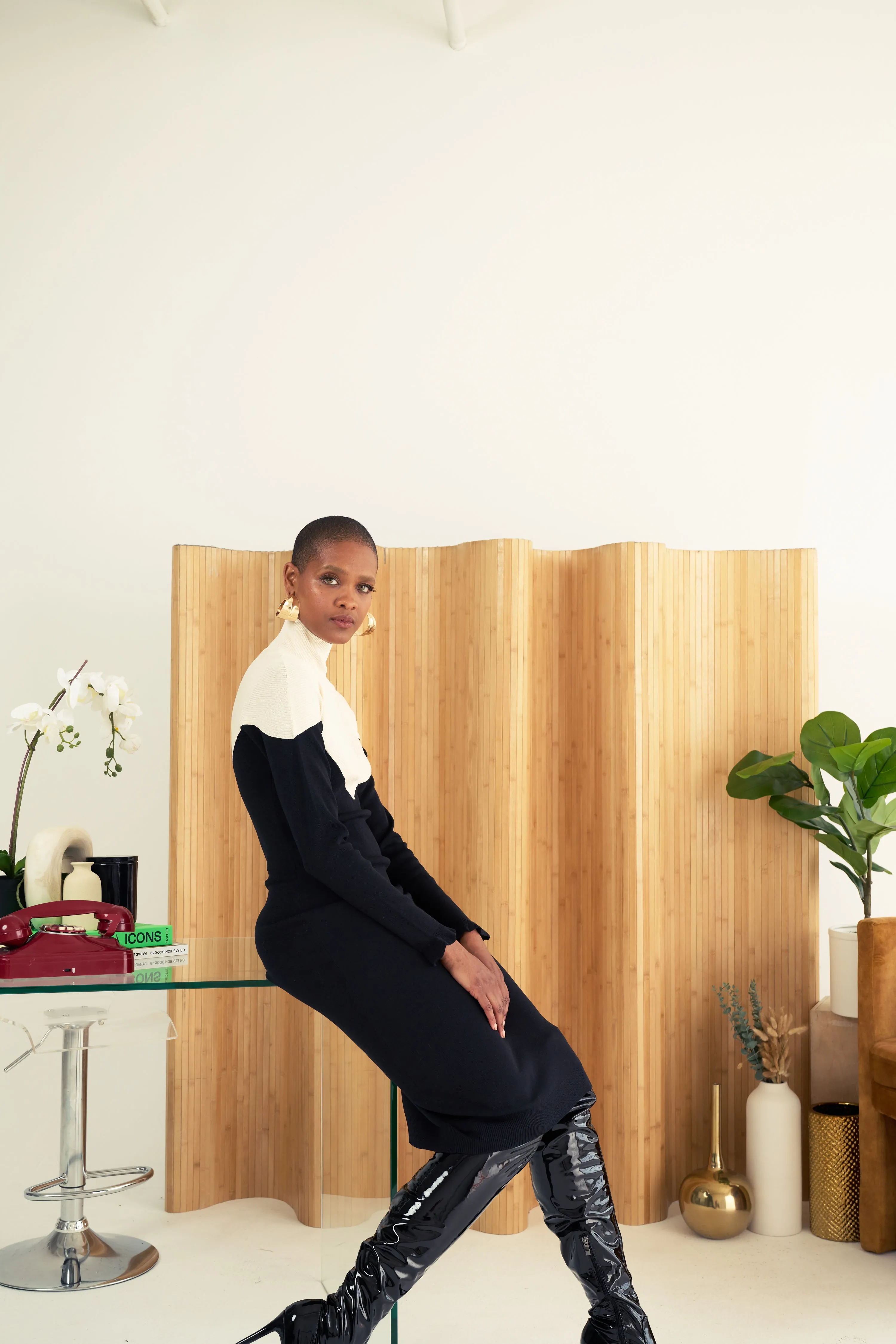 Chevron Sweater Colorblock Dress