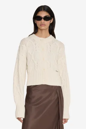 Chunky Cable Cardigan Ecru