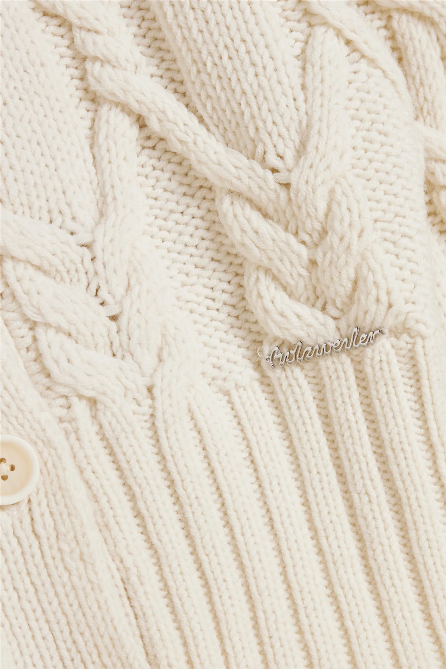 Chunky Cable Cardigan Ecru