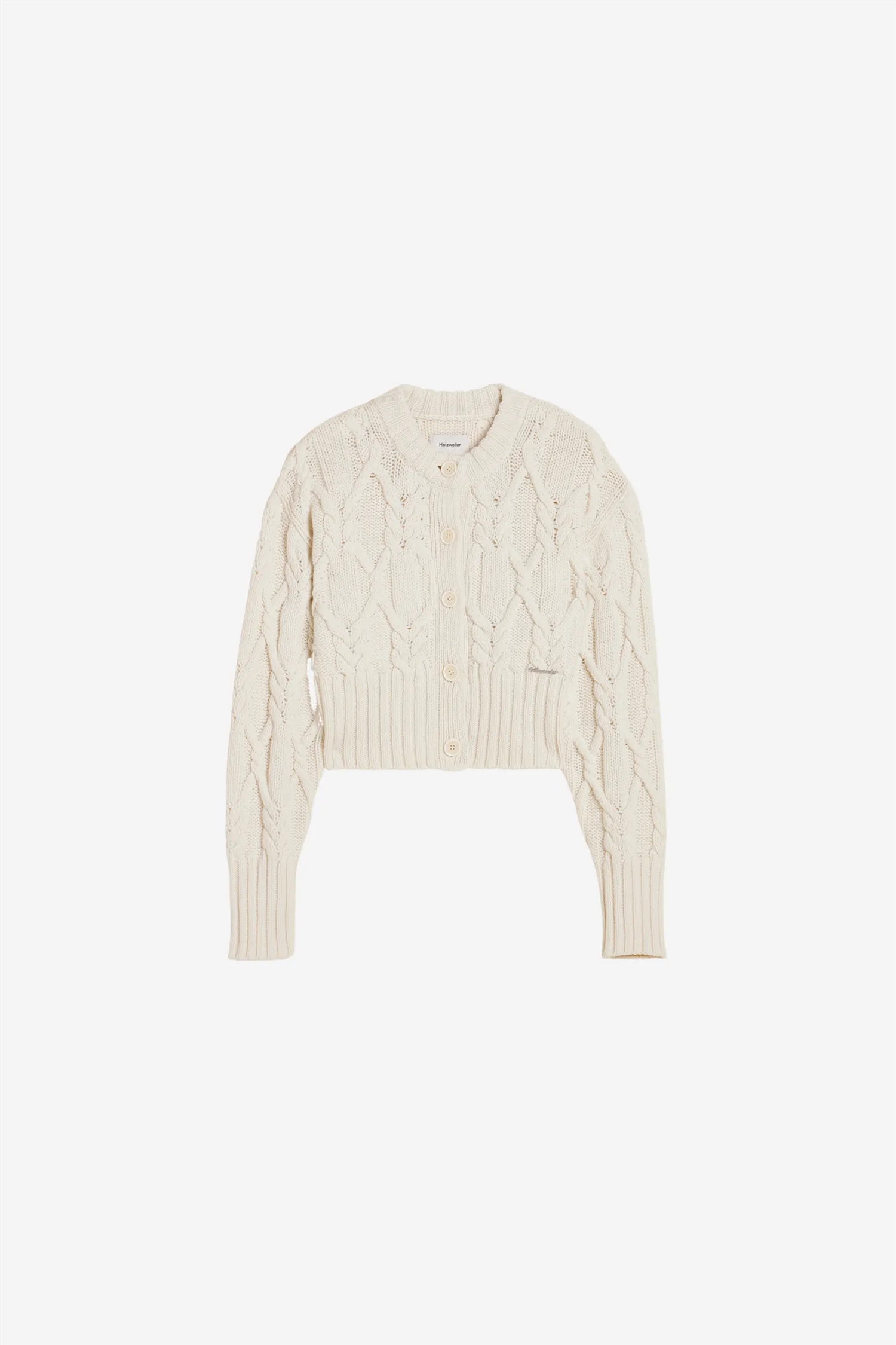 Chunky Cable Cardigan Ecru