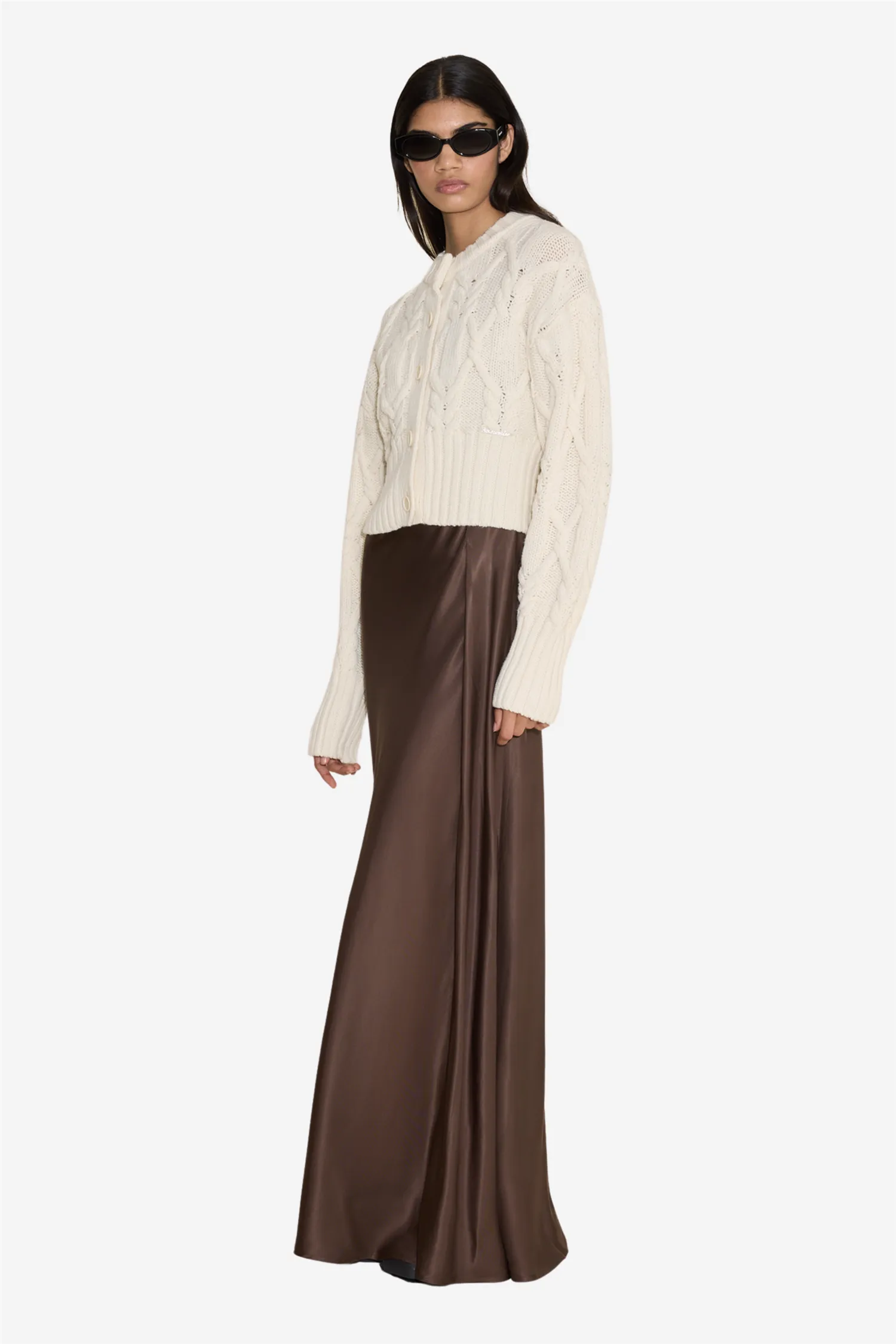 Chunky Cable Cardigan Ecru