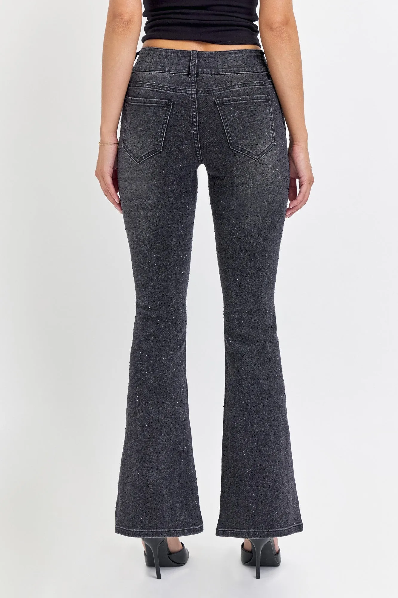 CITY LIGHTS RHINESTONE FLARE JEANS