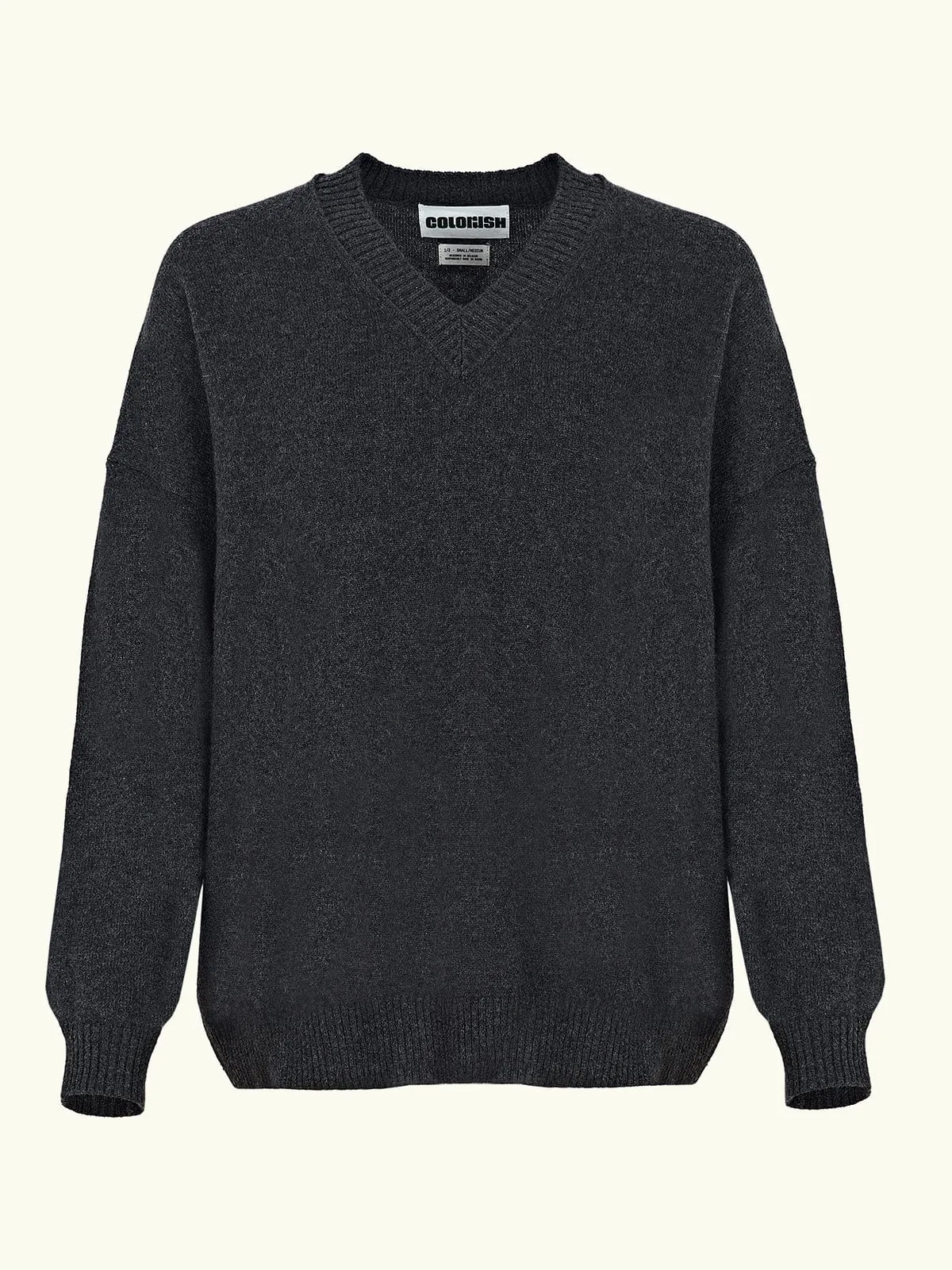 Coachella Long V Jumper – Charcoal